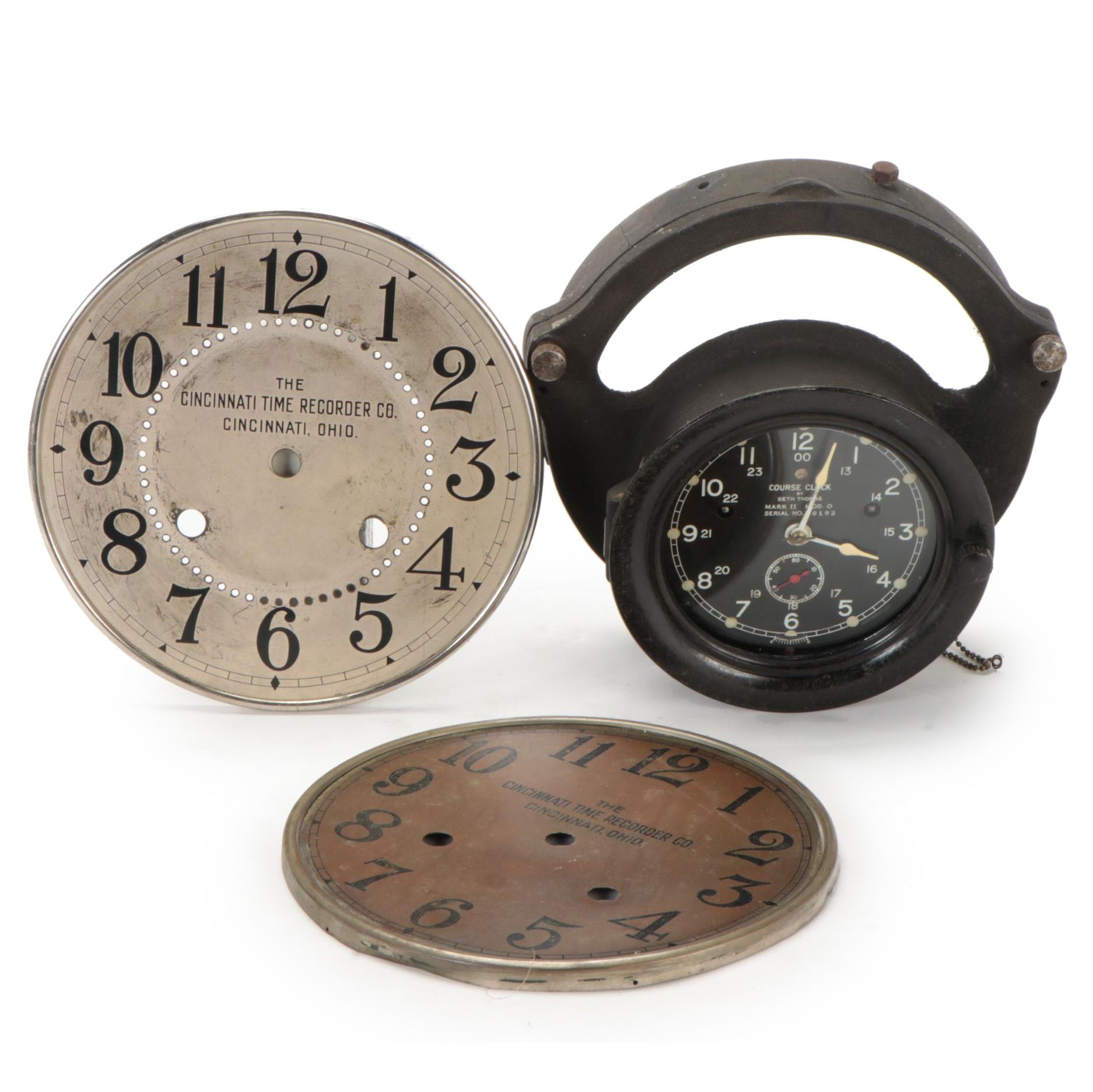 Seth Thomas Naval Course Clock with Cincinnati Time Recorder Co. Clock Faces