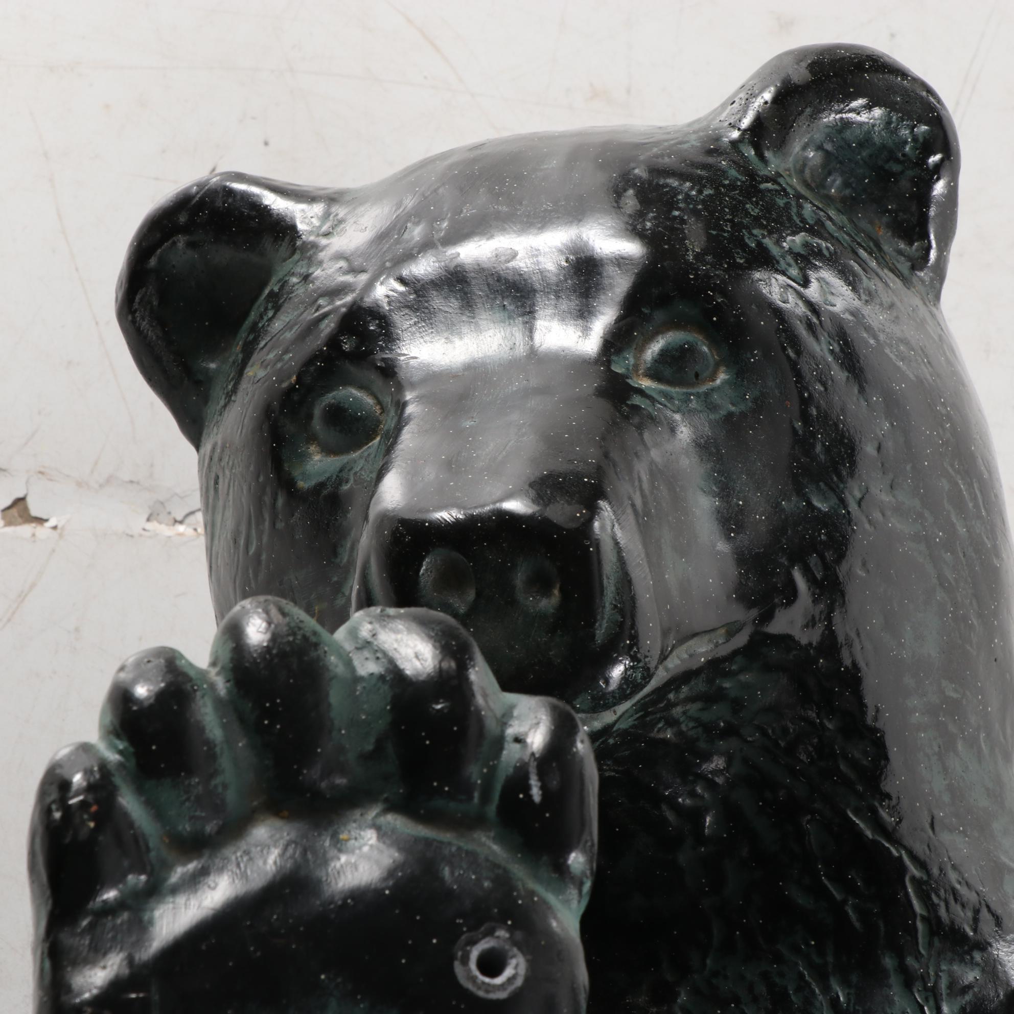 Bronze-Patinated Composite and Glass Top "Bear" Coffee Table, Late 20th Century
