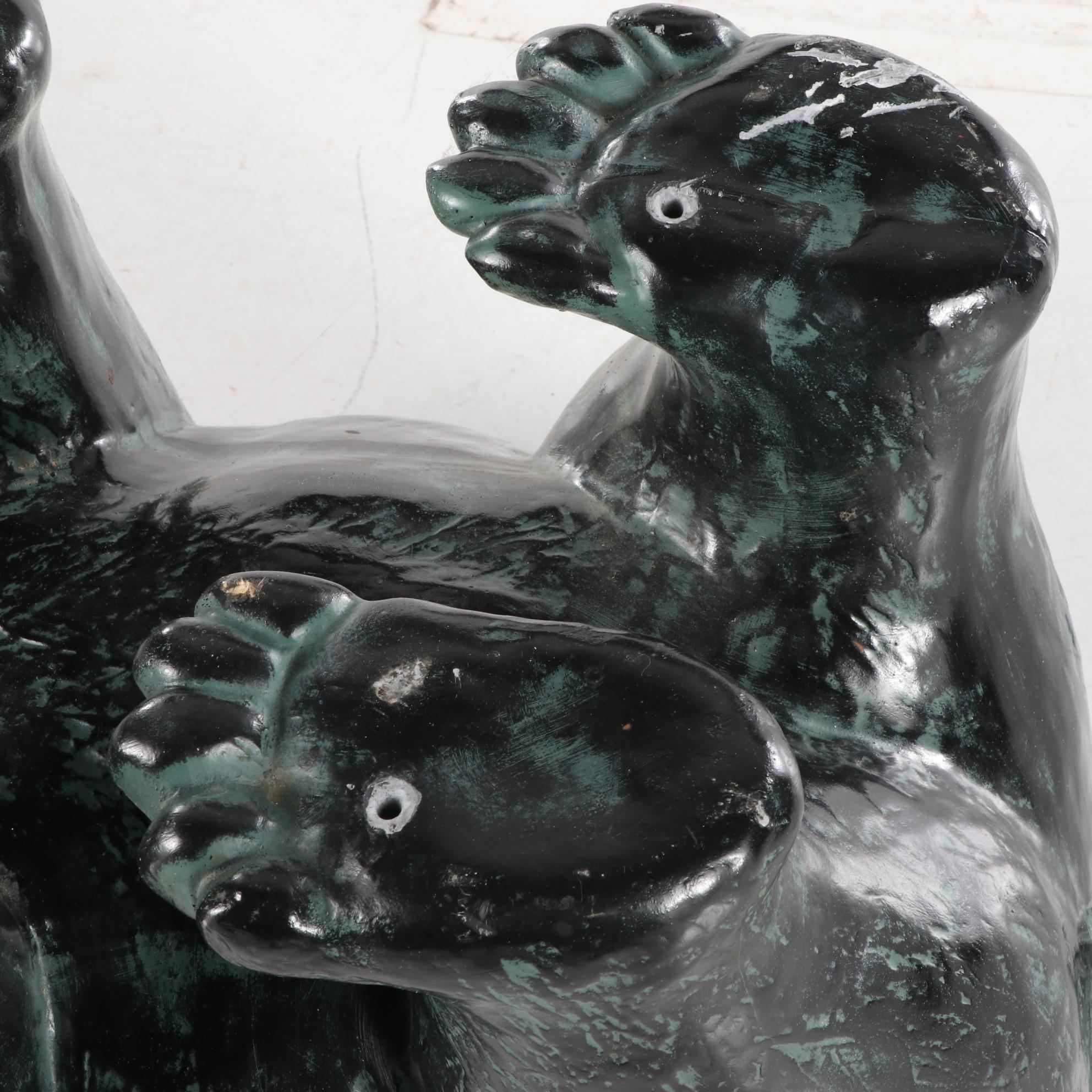 Bronze-Patinated Composite and Glass Top "Bear" Coffee Table, Late 20th Century