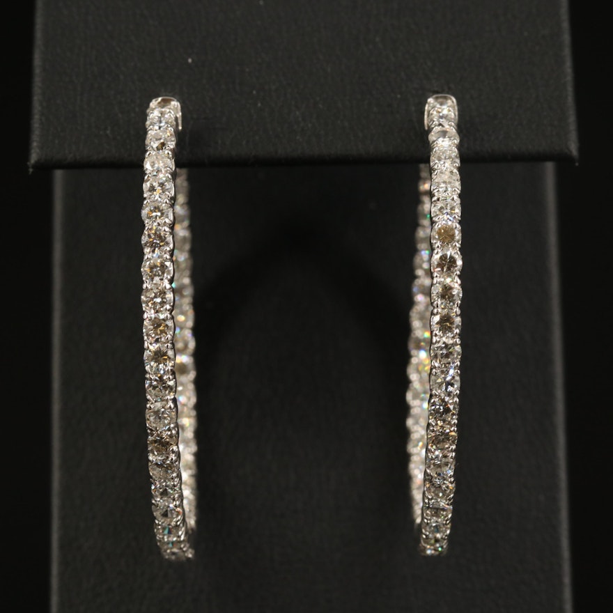 14K 5.07 CTW Diamond Inside-Out Hoop Earrings