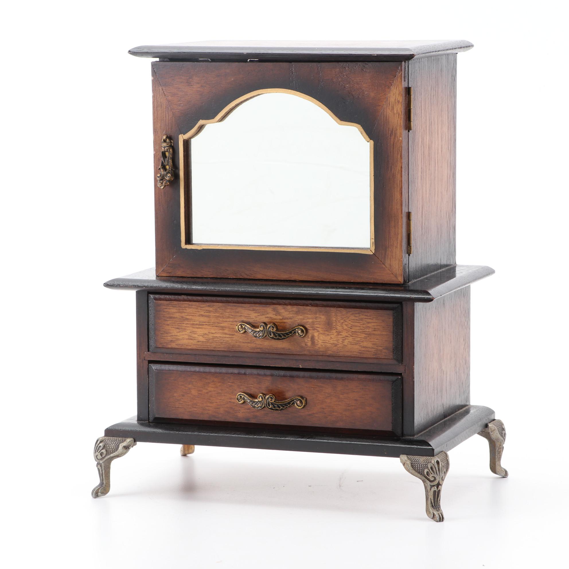 Toyo Walnut Five-Drawer Jewelry Music Box