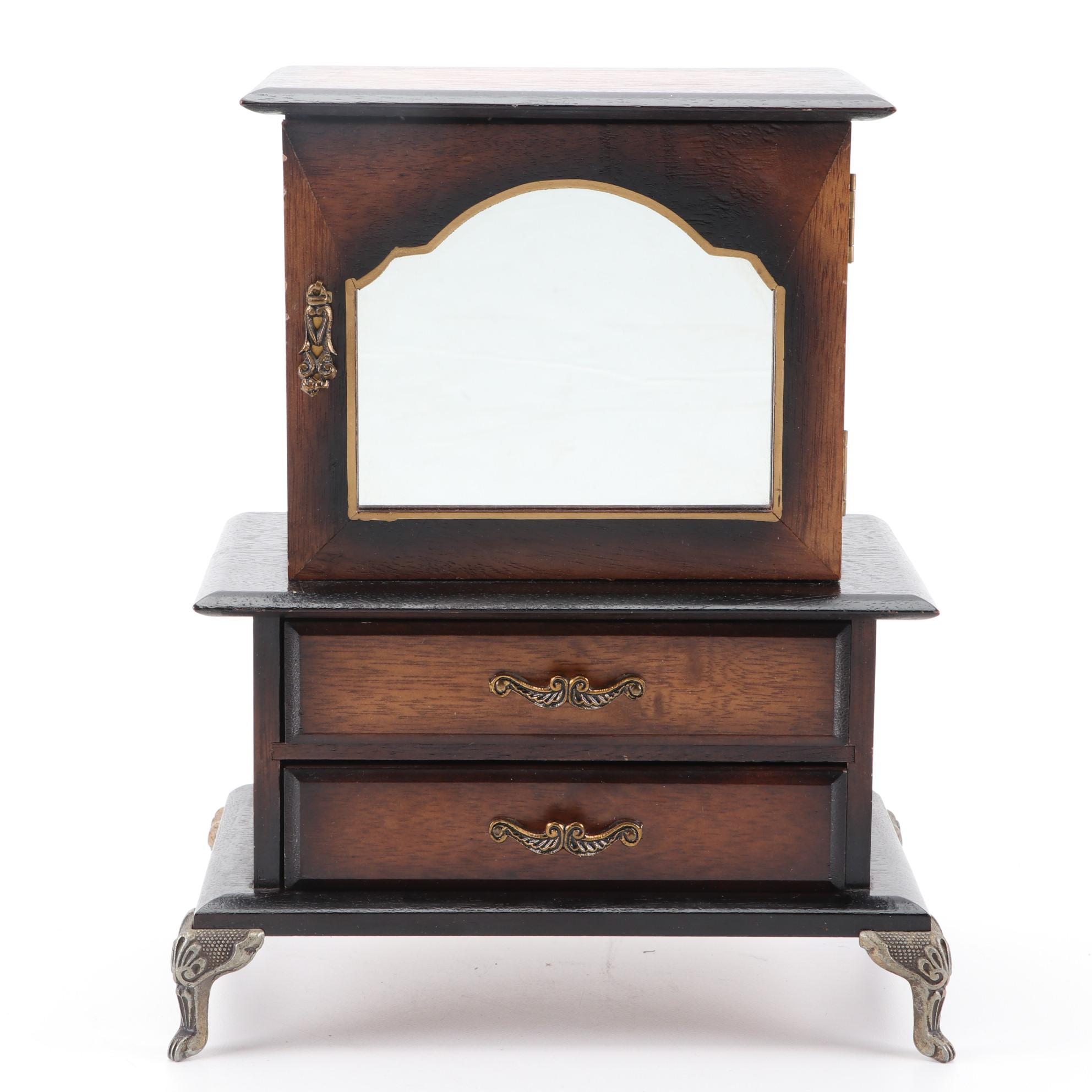 Toyo Walnut Five-Drawer Jewelry Music Box