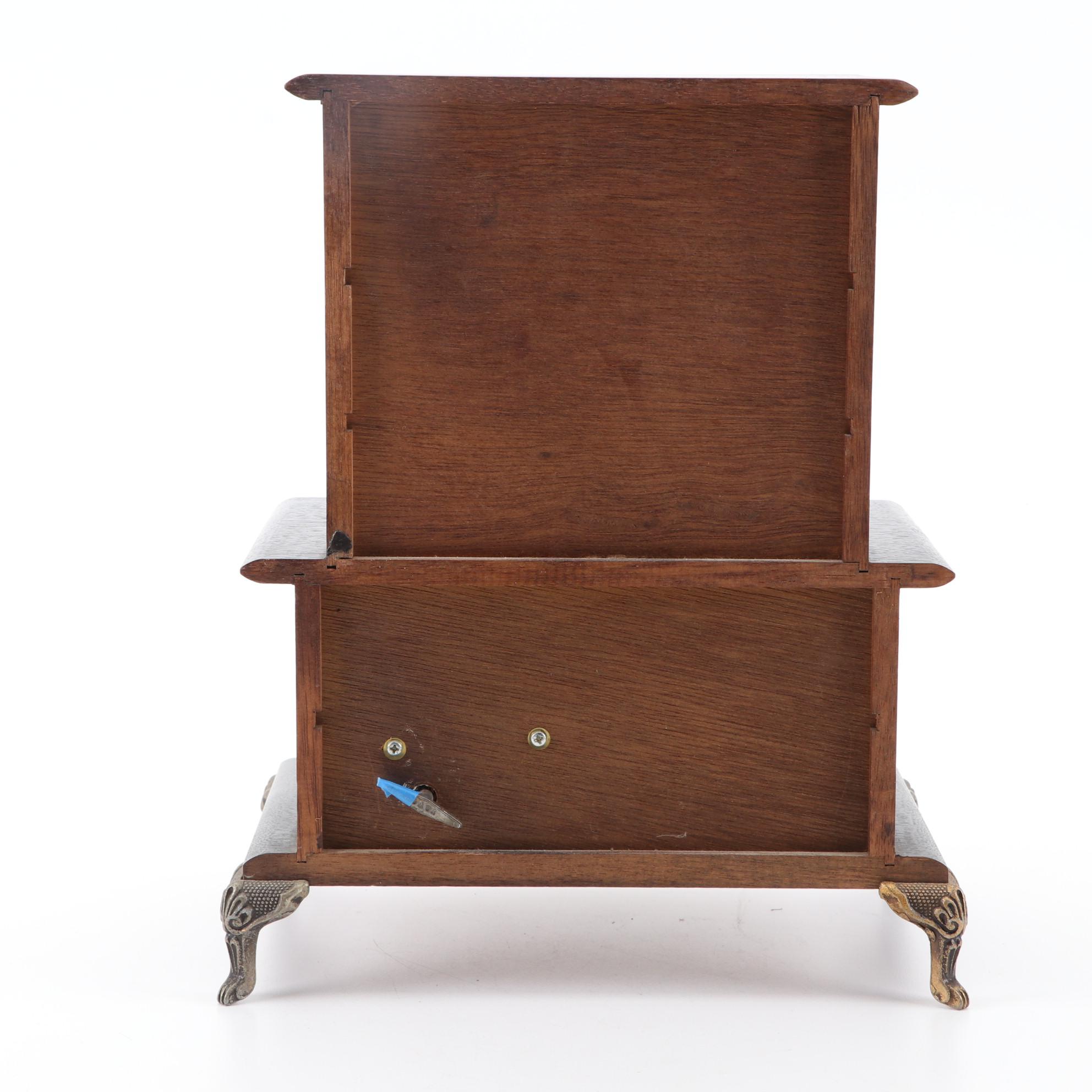 Toyo Walnut Five-Drawer Jewelry Music Box