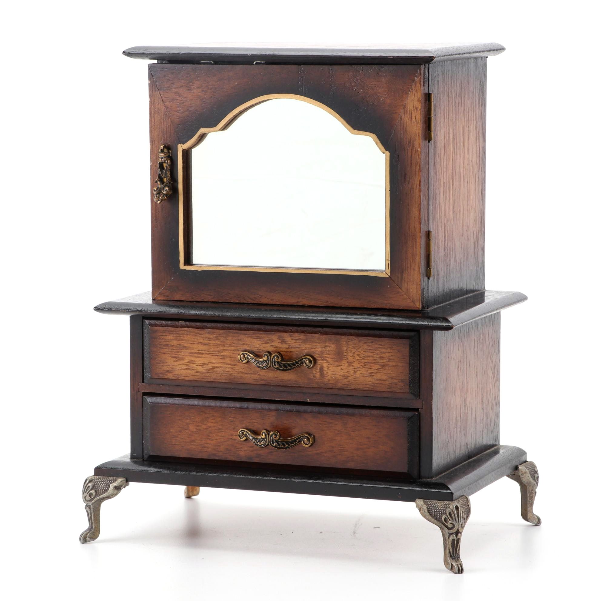 Toyo Walnut Five-Drawer Jewelry Music Box