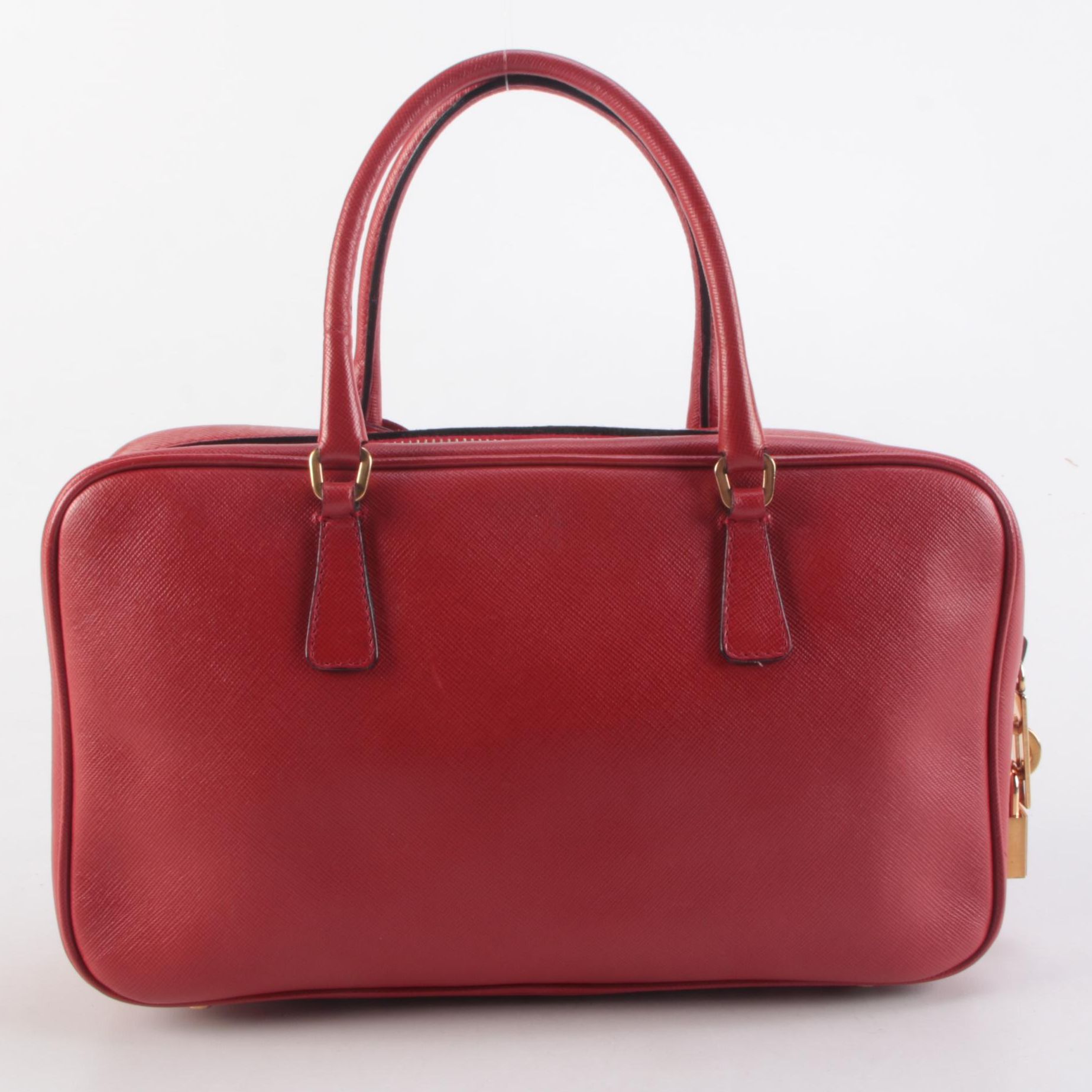 Prada Handbag in Rosso Saffiano Leather