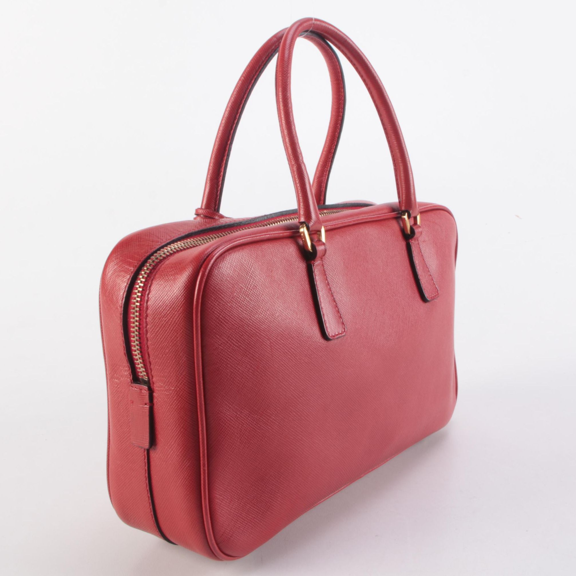 Prada Handbag in Rosso Saffiano Leather