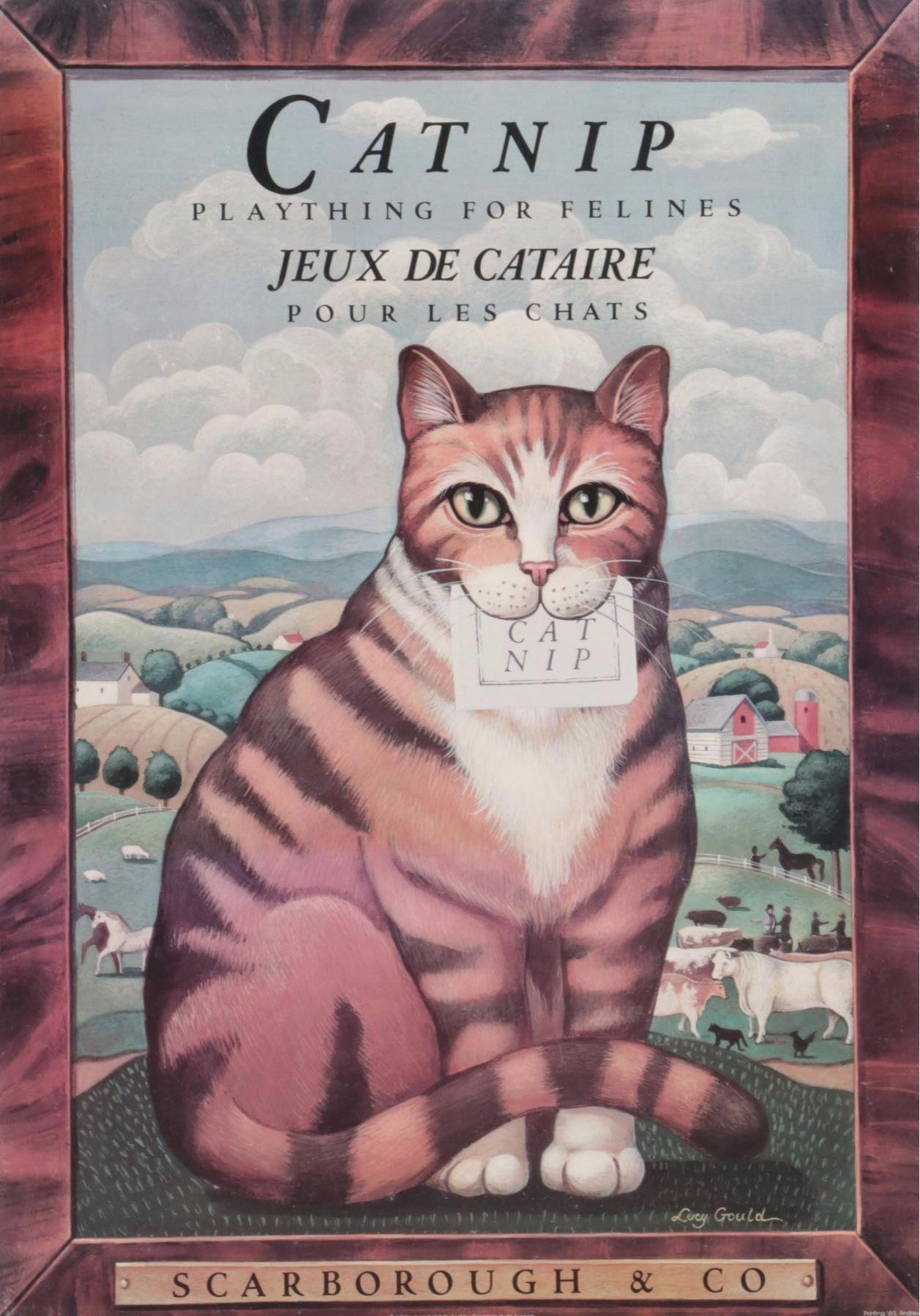 Offset Lithograph Poster after Lucy Gould "Catnip," circa 2000