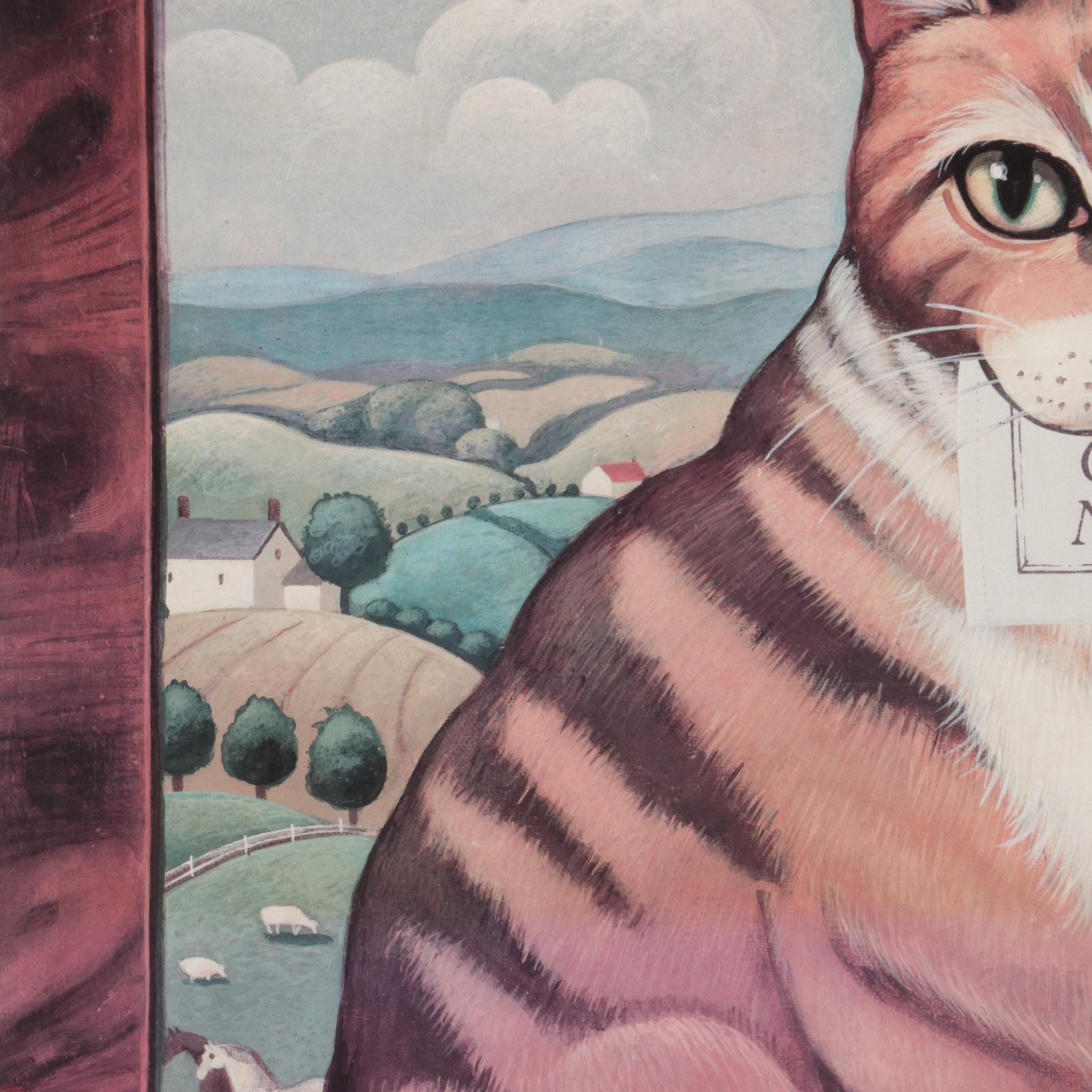 Offset Lithograph Poster after Lucy Gould "Catnip," circa 2000