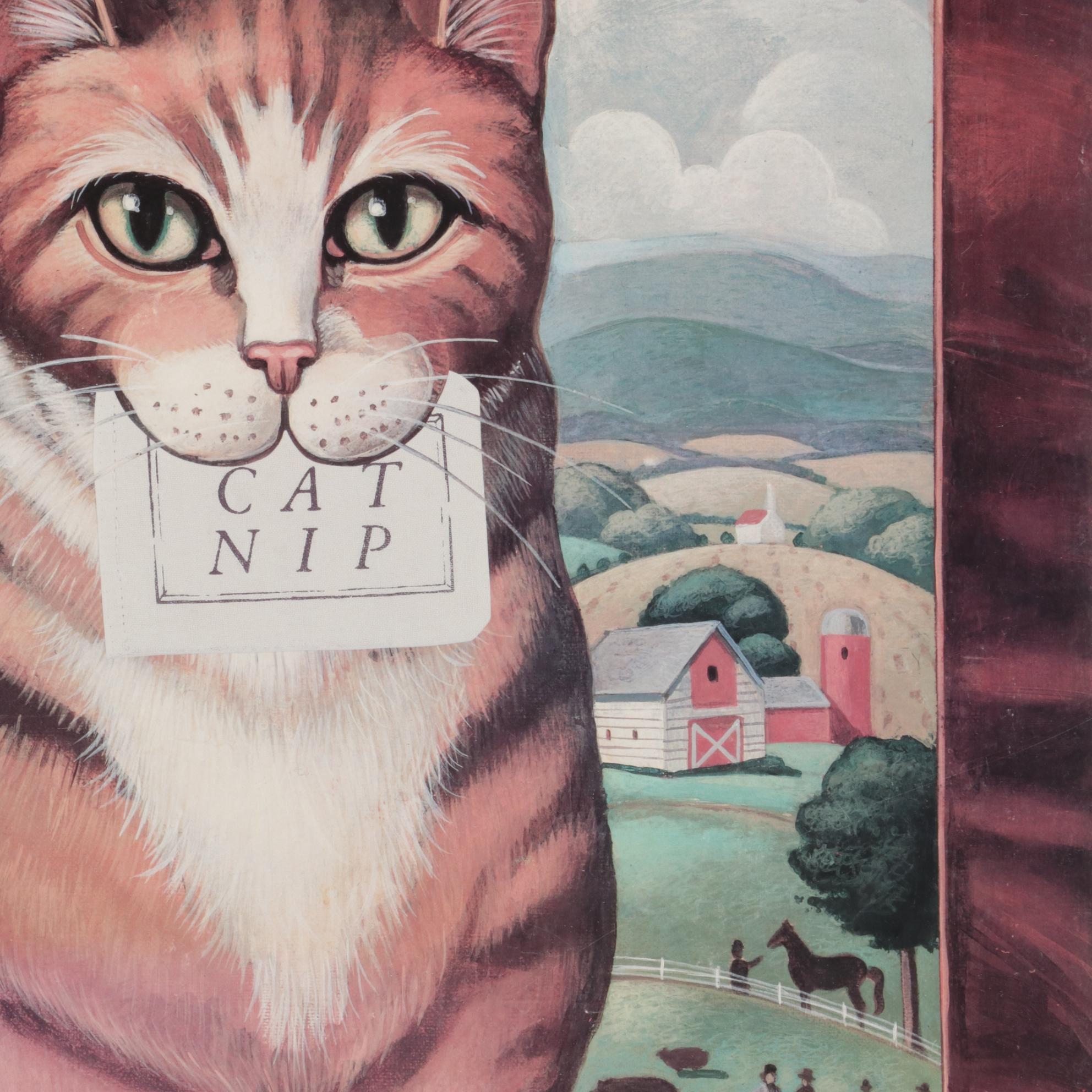 Offset Lithograph Poster after Lucy Gould "Catnip," circa 2000