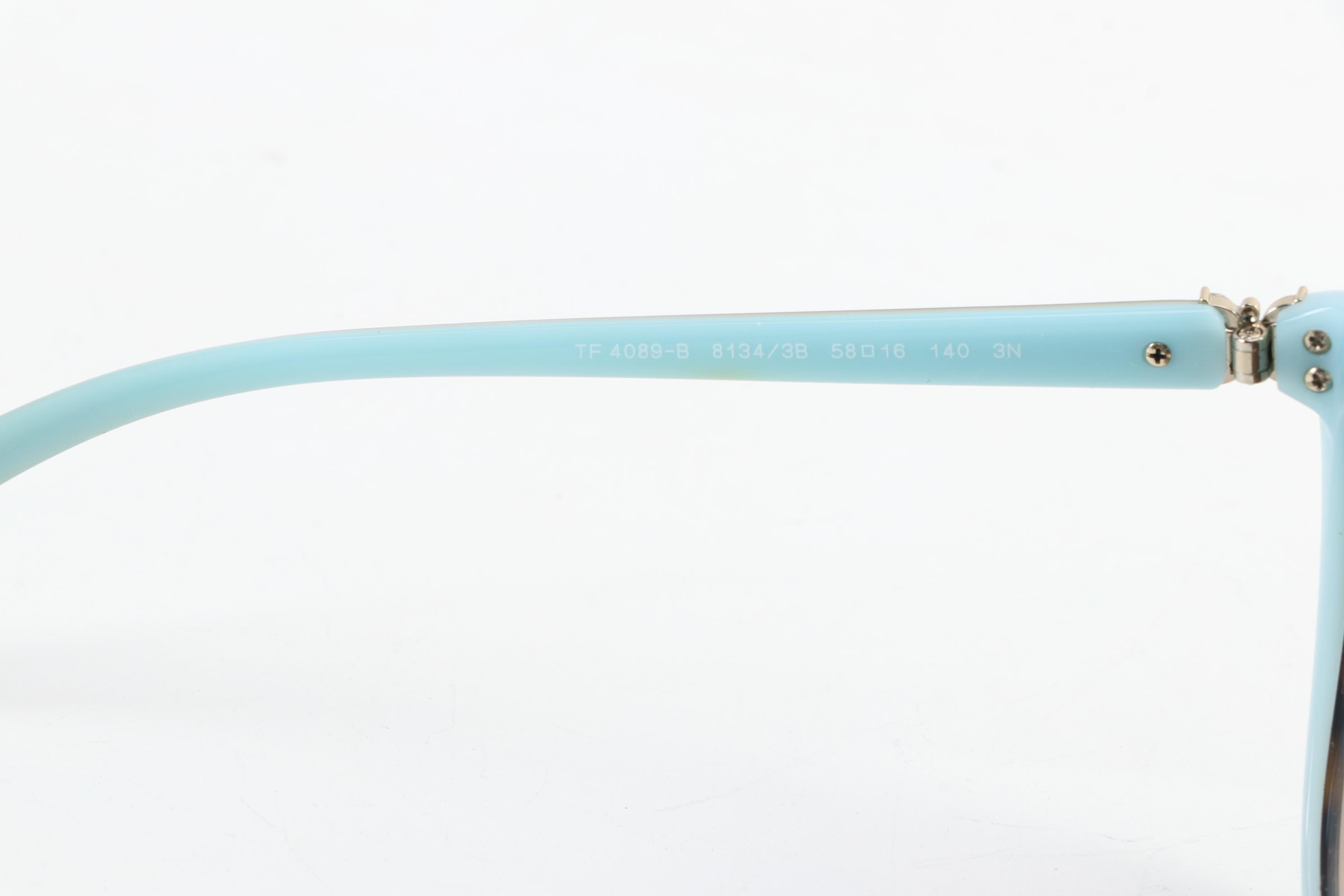 Tiffany & Co. "TF 4098-B" Tortoise and Butterfly Rhinestone Sunglasses