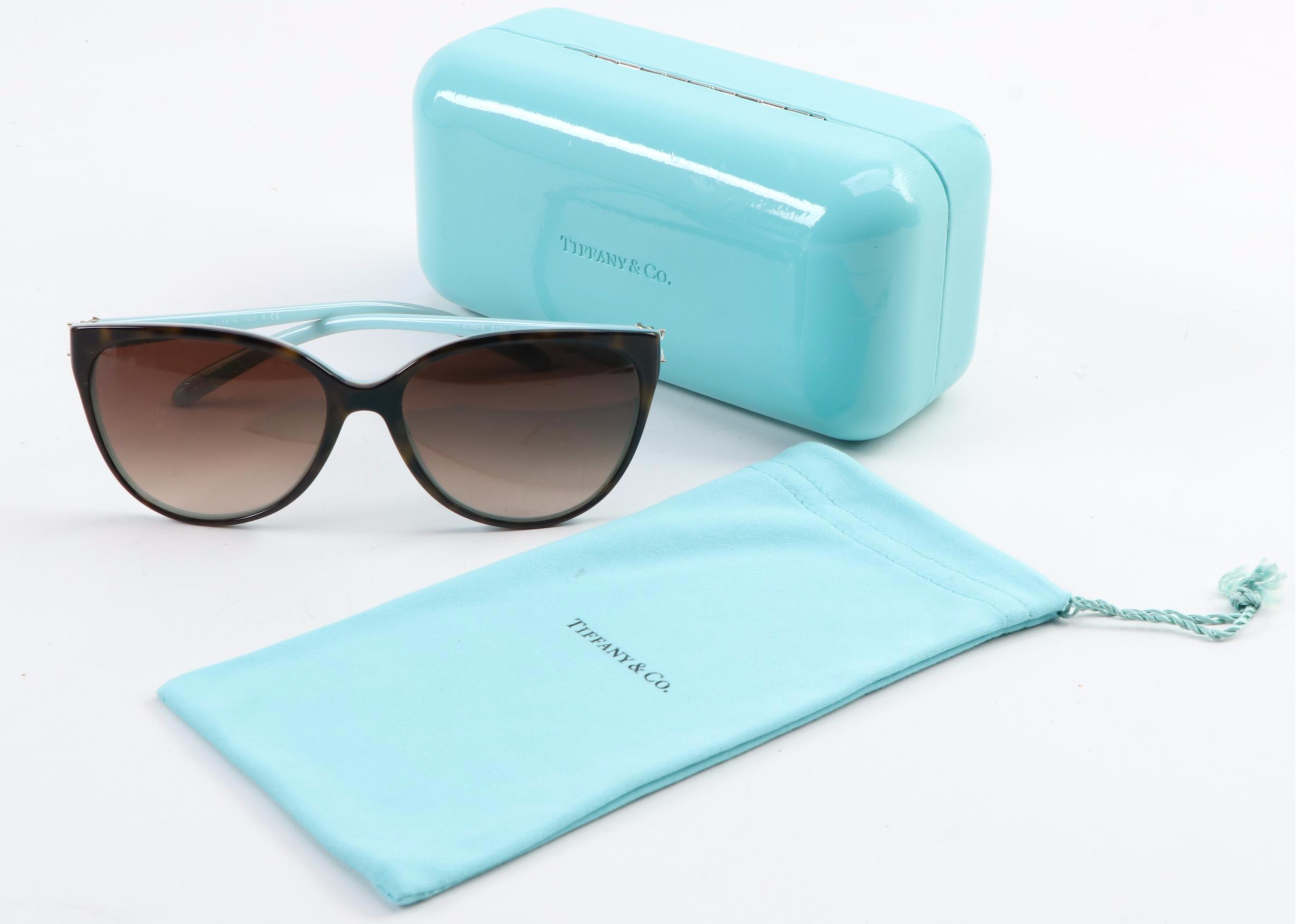 Tiffany & Co. "TF 4098-B" Tortoise and Butterfly Rhinestone Sunglasses