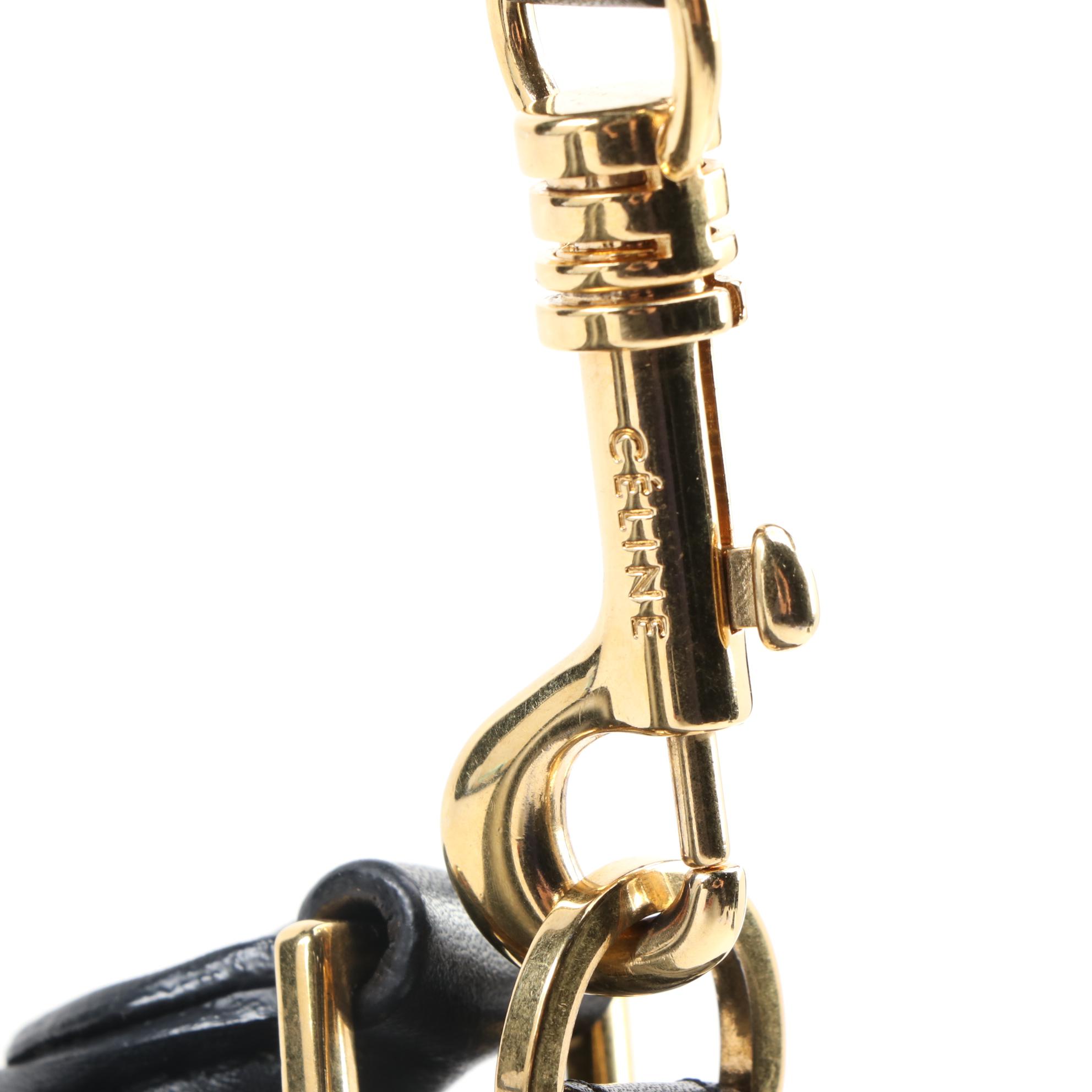 Céline Trapeze Bag in Heather Gray and Black Leather