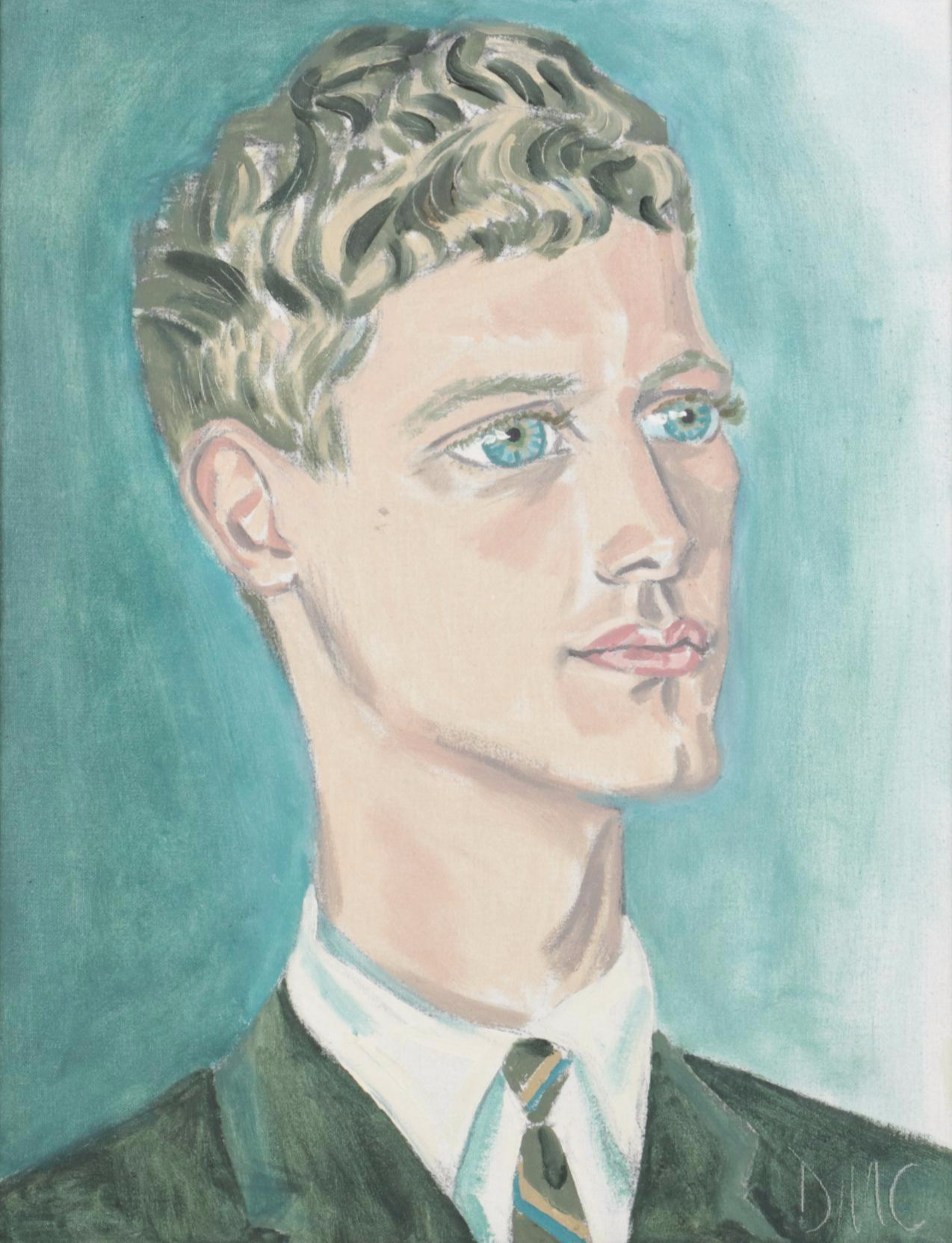 David Marshall Campbell Portrait Oil Painting "Hugh," 1964