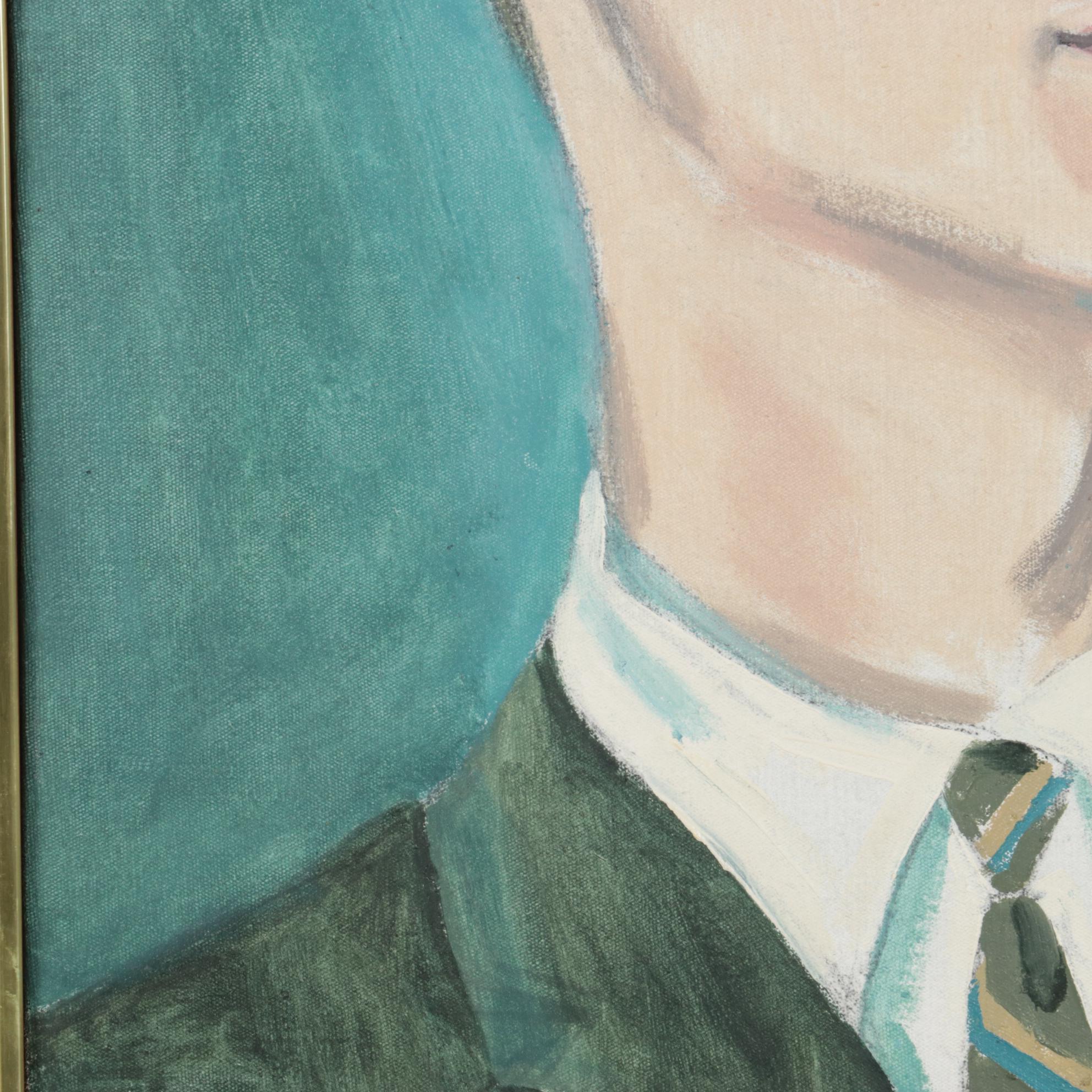 David Marshall Campbell Portrait Oil Painting "Hugh," 1964