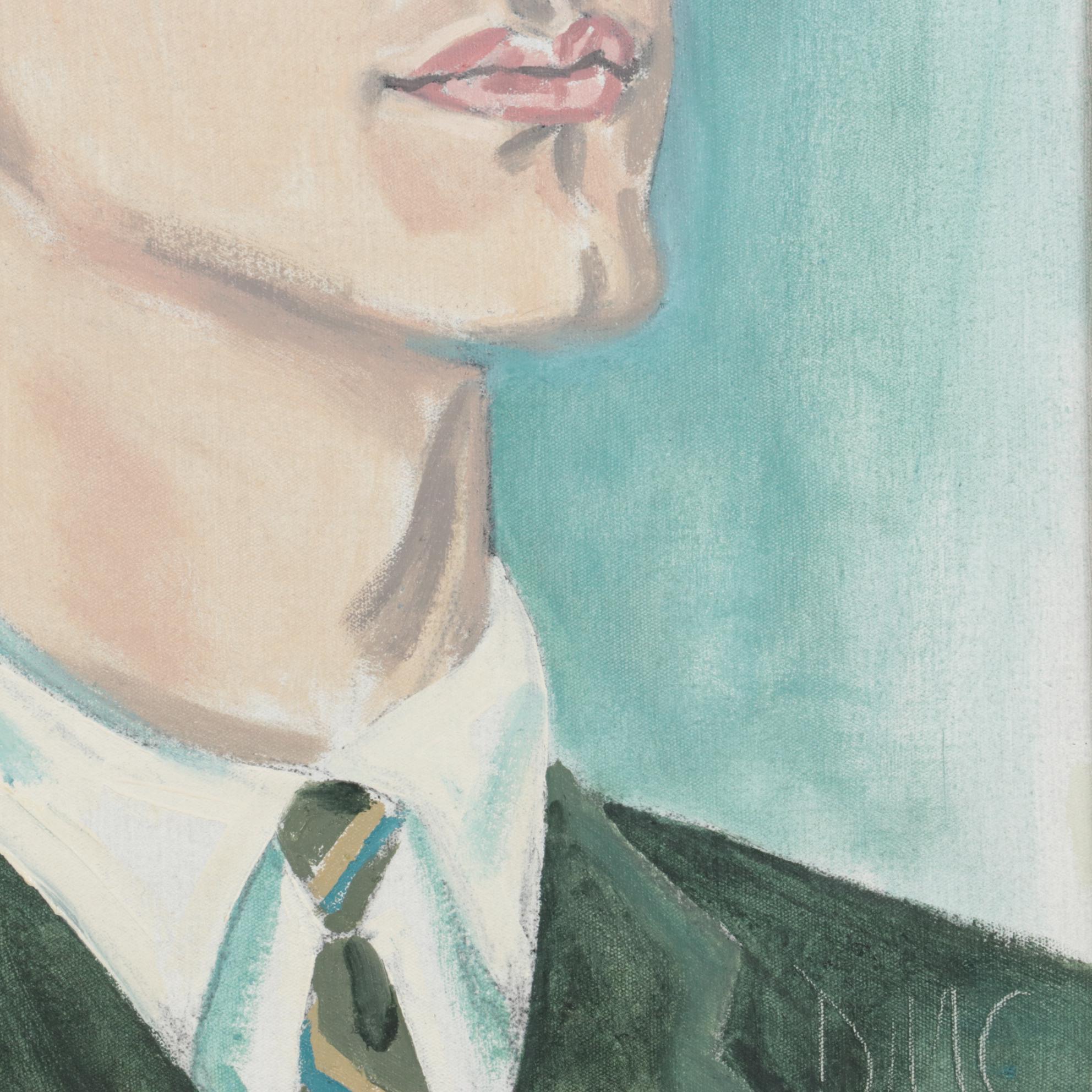 David Marshall Campbell Portrait Oil Painting "Hugh," 1964