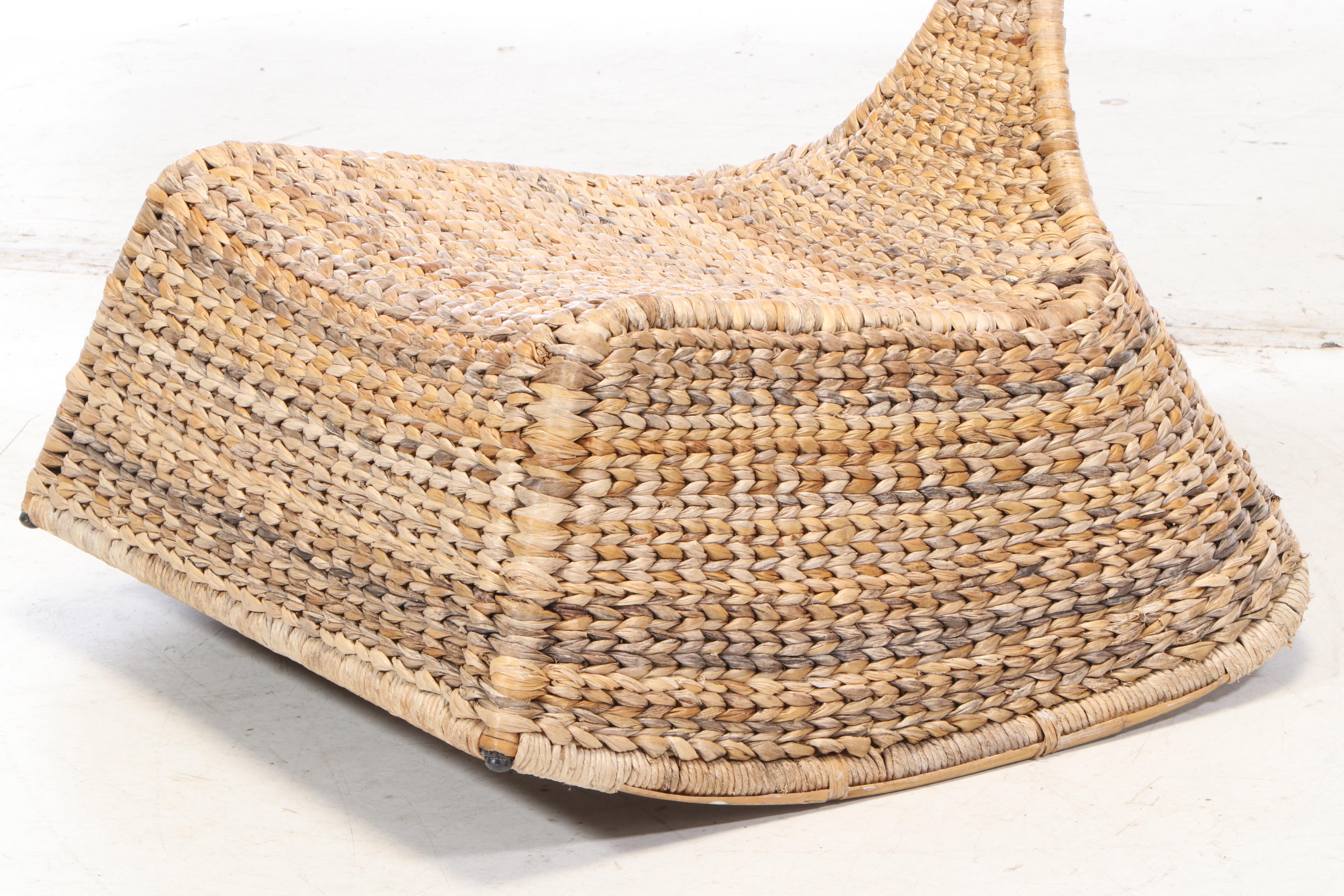 Maria Vinka for IKEA "PS GULLHOLMEN" Woven Banana Leaf and Steel Rocker