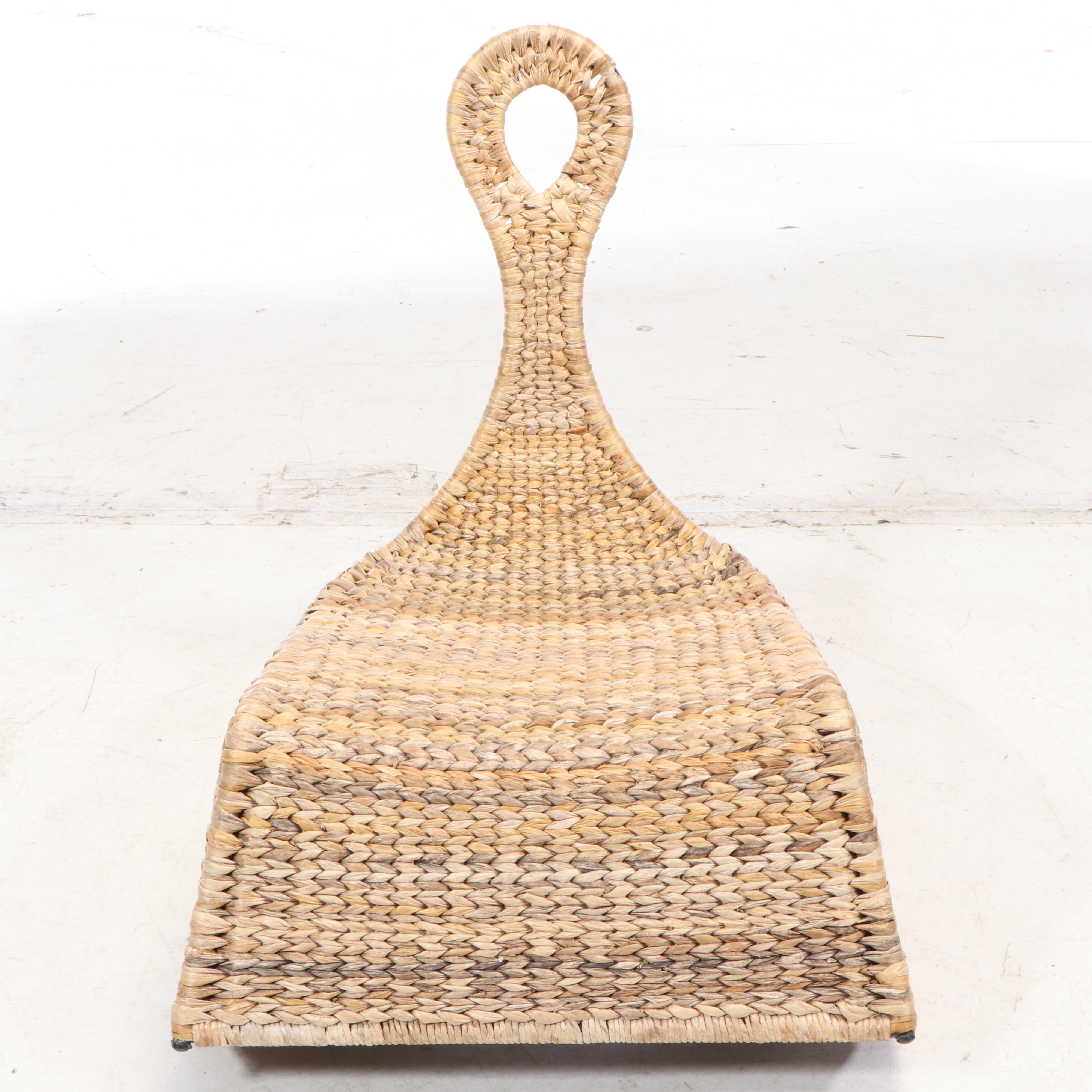 Maria Vinka for IKEA "PS GULLHOLMEN" Woven Banana Leaf and Steel Rocker