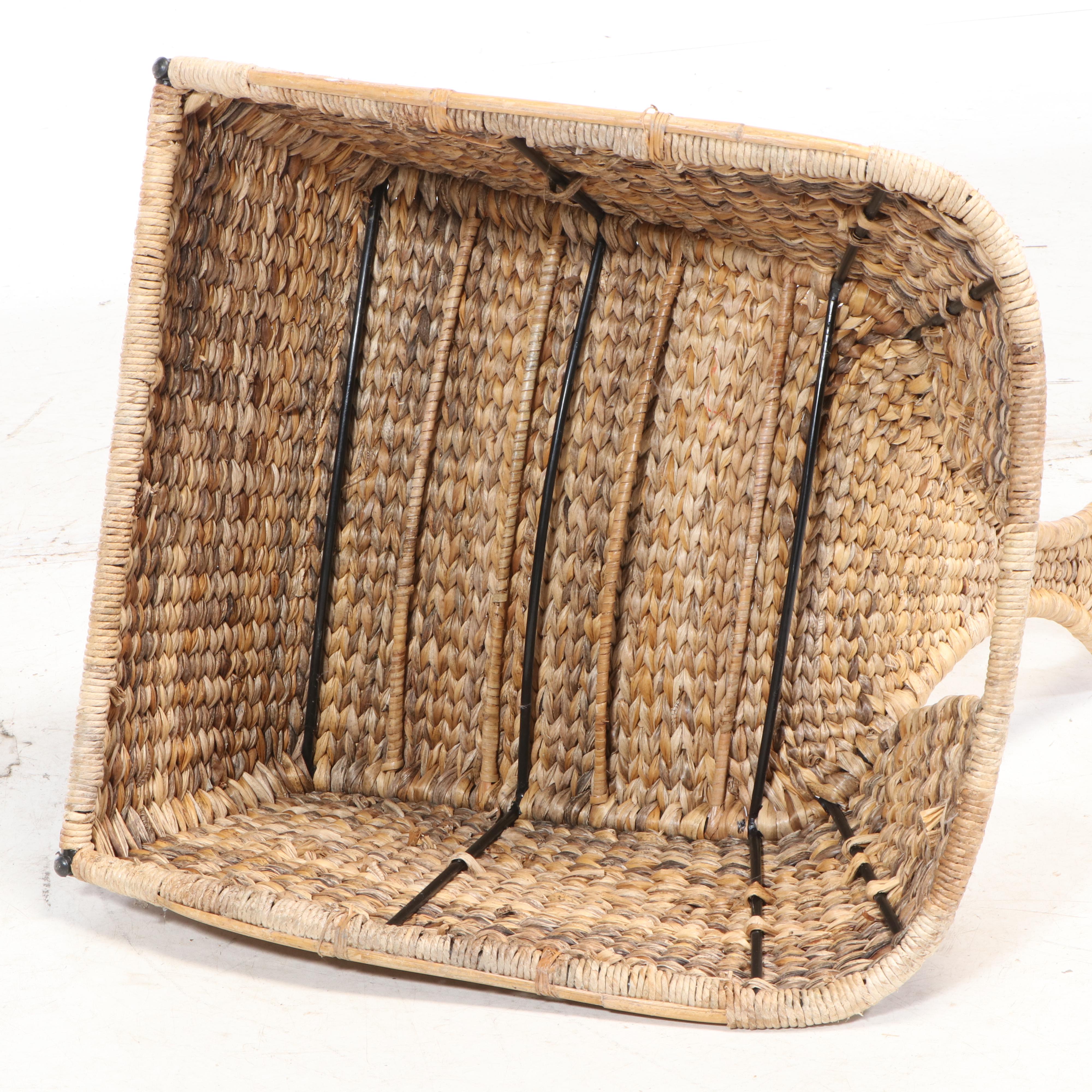 Maria Vinka for IKEA "PS GULLHOLMEN" Woven Banana Leaf and Steel Rocker