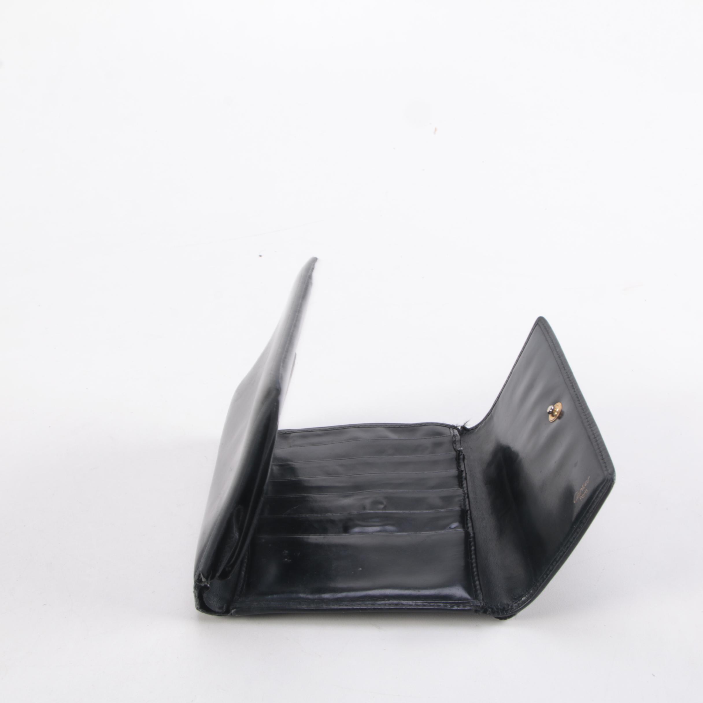 Cartier Panthère Tri-Fold Wallet in Black Glazed Leather