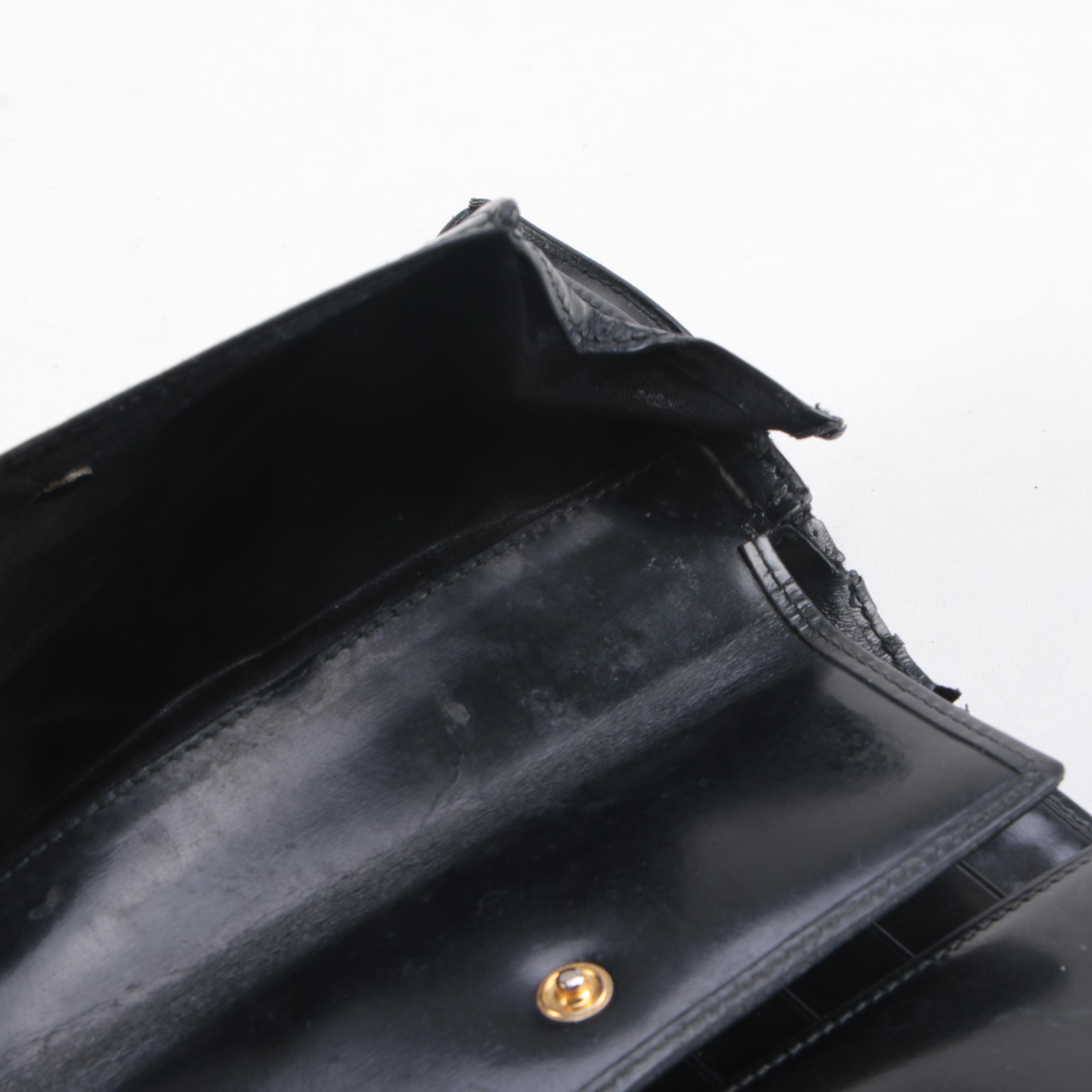 Cartier Panthère Tri-Fold Wallet in Black Glazed Leather