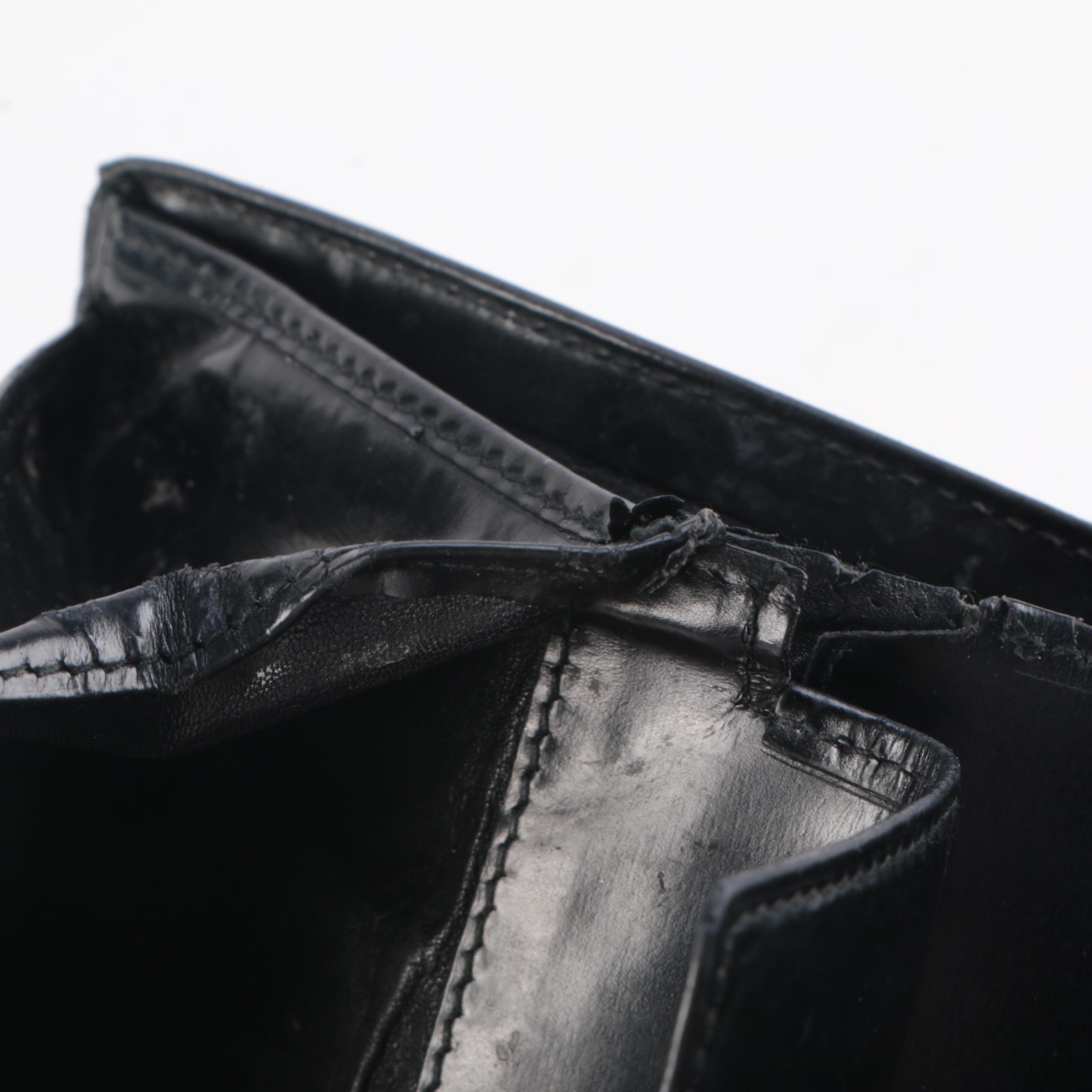 Cartier Panthère Tri-Fold Wallet in Black Glazed Leather