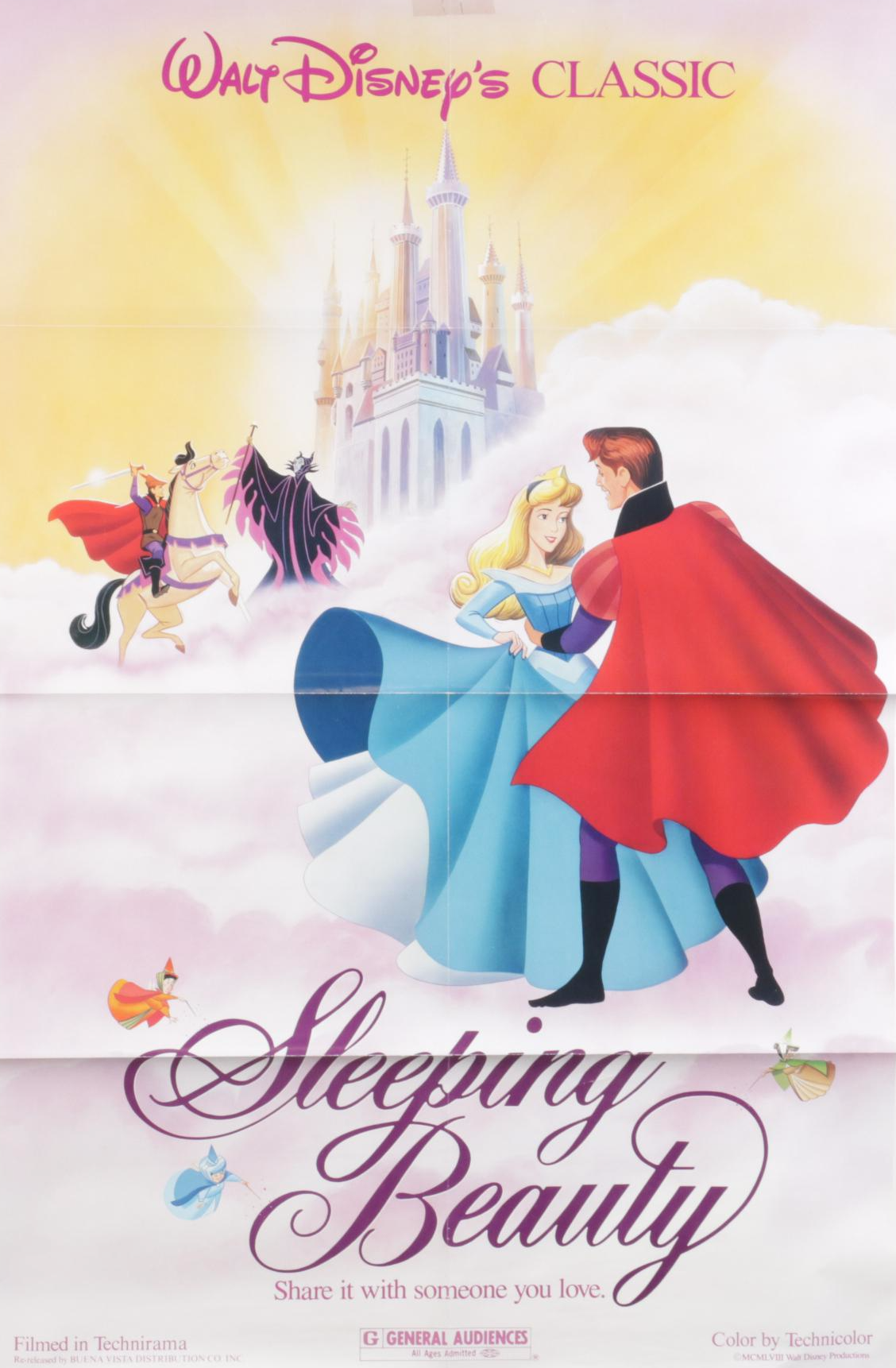 Disney's "Sleeping Beauty" Rerelease One Sheet Movie Poster