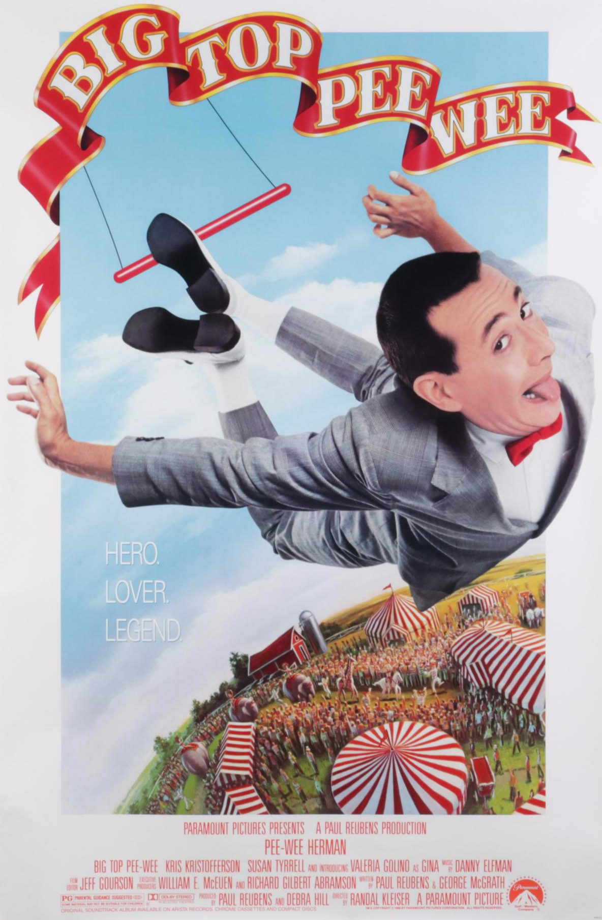 "Big Top Pee-wee" One Sheet Movie Poster, 1988
