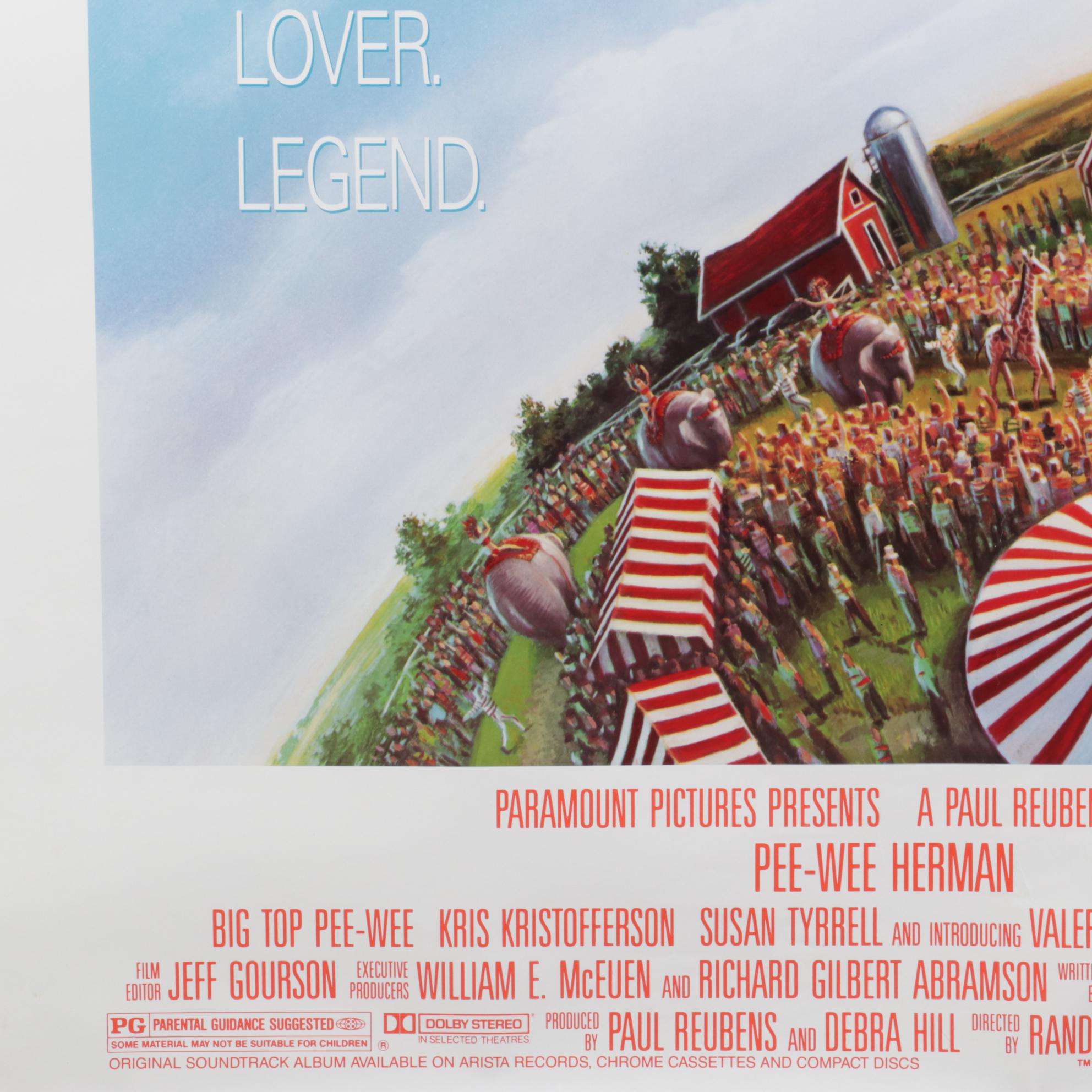 "Big Top Pee-wee" One Sheet Movie Poster, 1988