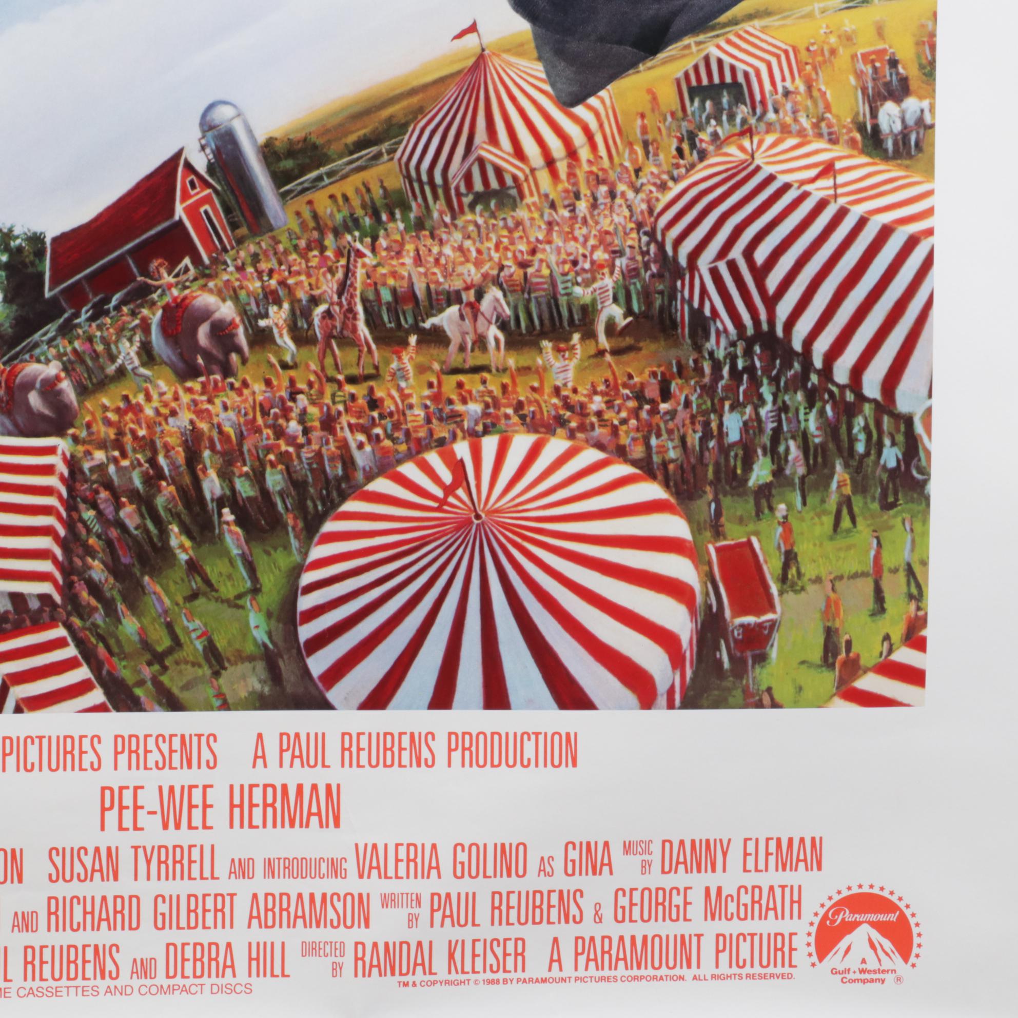 "Big Top Pee-wee" One Sheet Movie Poster, 1988