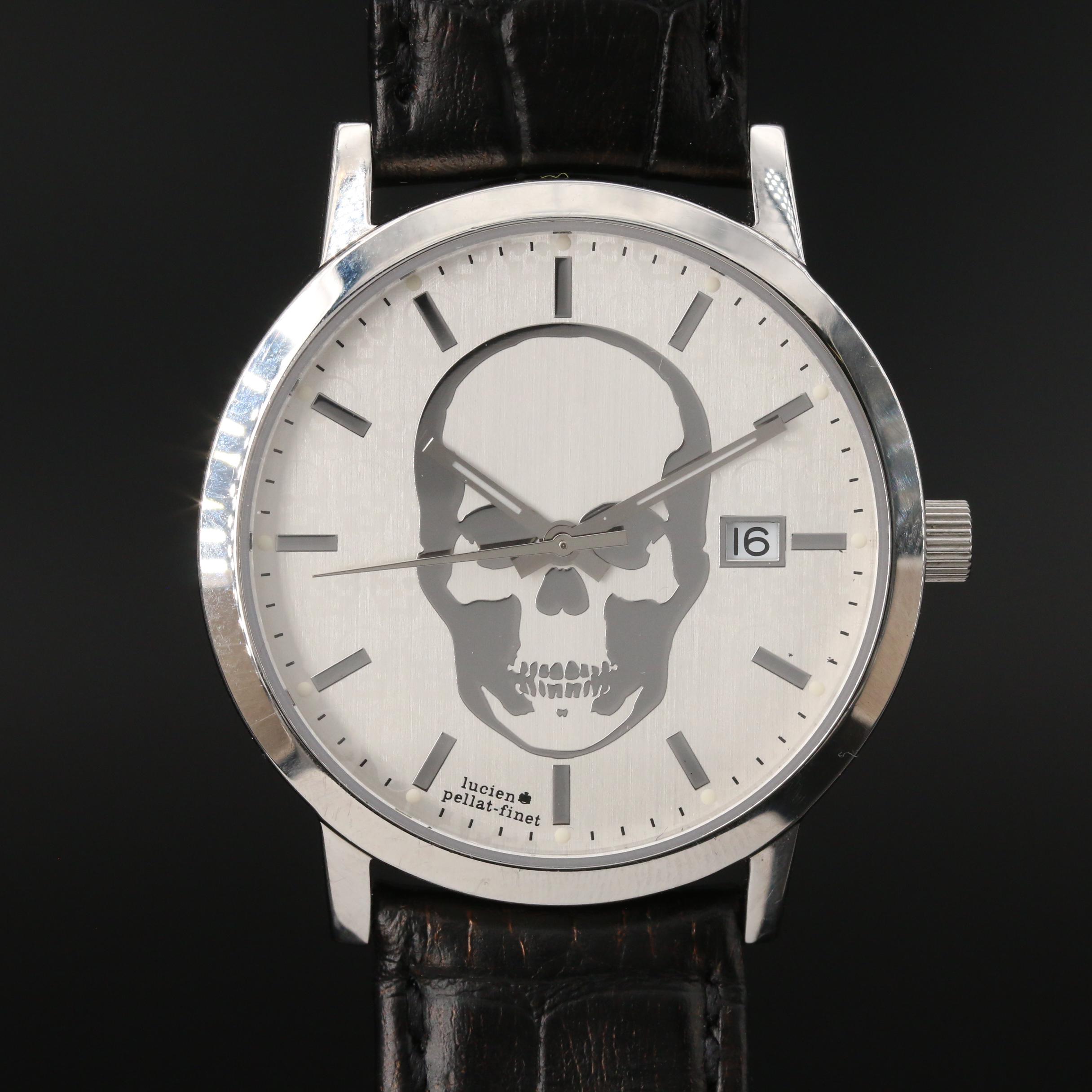 Lucien "Pallat-Finet" Stainless Steel Skull Watch