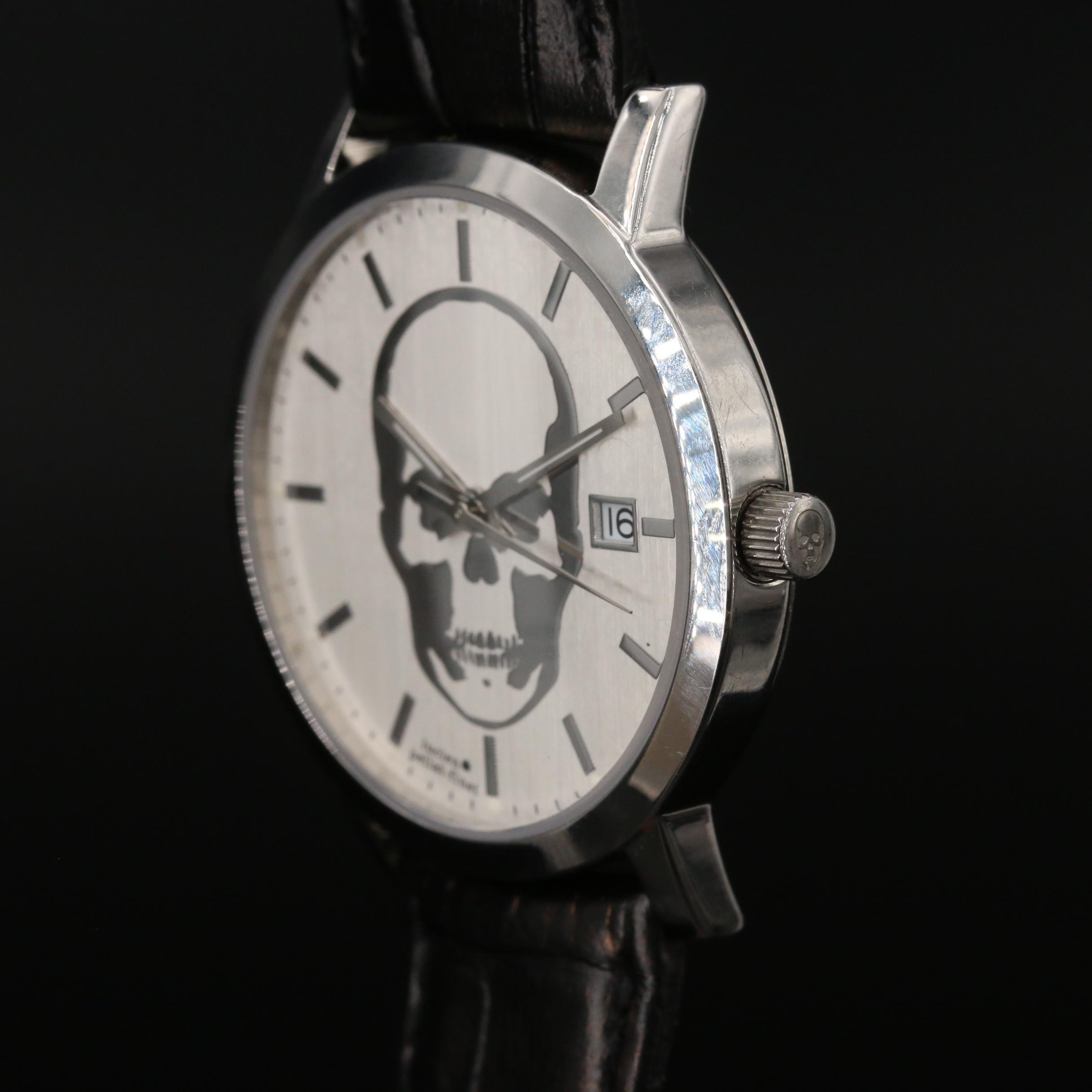 Lucien "Pallat-Finet" Stainless Steel Skull Watch