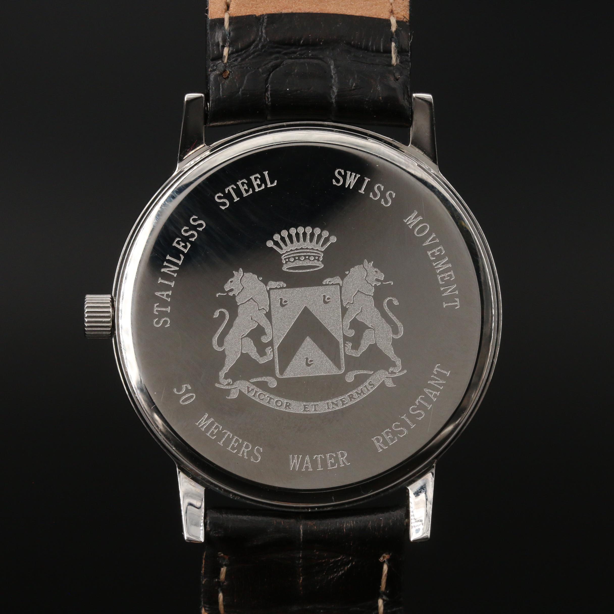 Lucien "Pallat-Finet" Stainless Steel Skull Watch