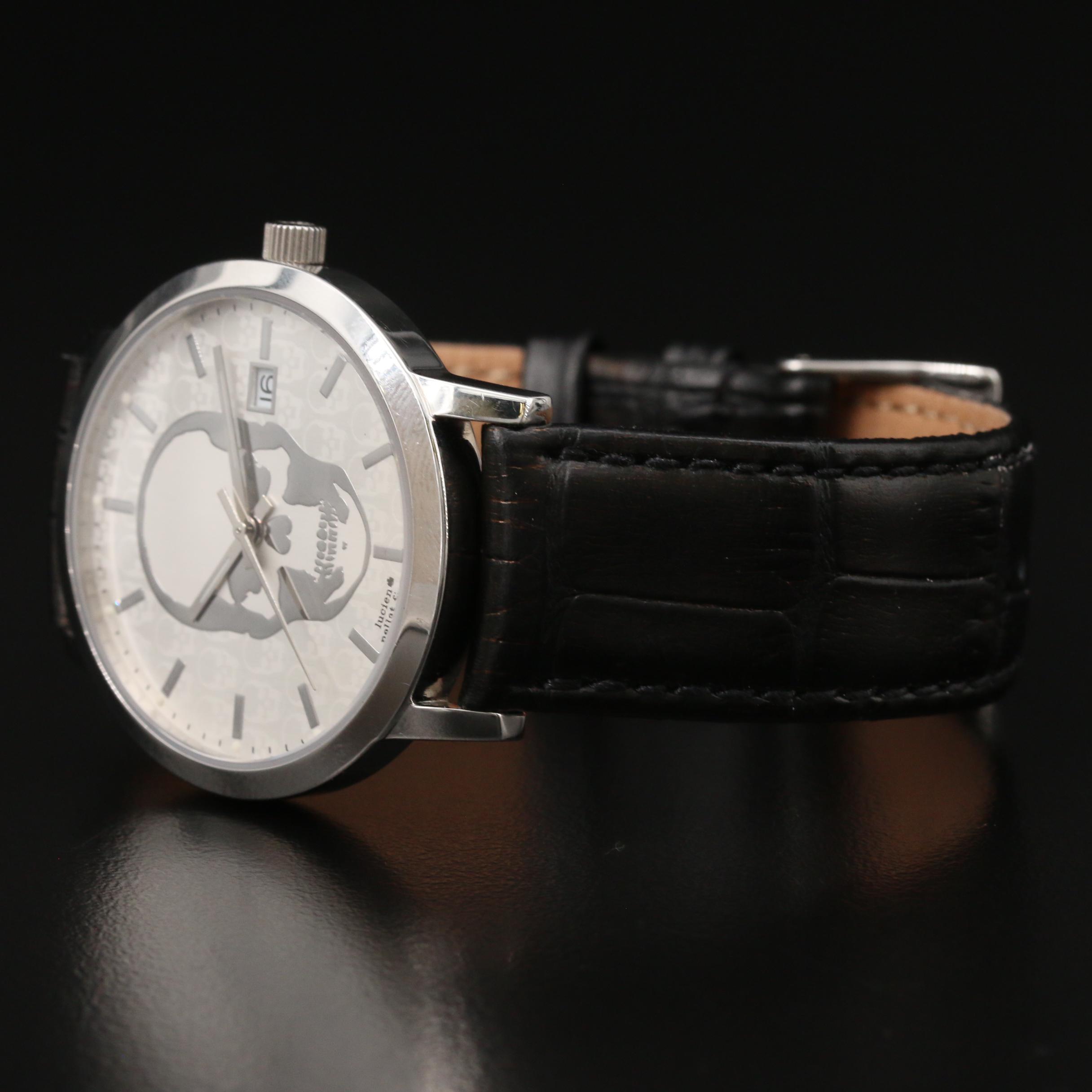 Lucien "Pallat-Finet" Stainless Steel Skull Watch