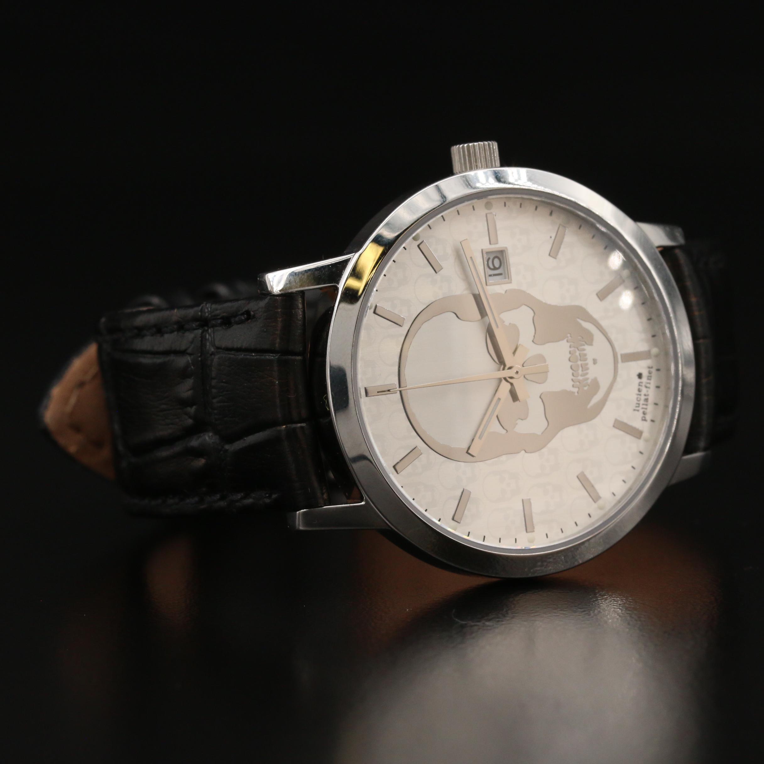 Lucien "Pallat-Finet" Stainless Steel Skull Watch