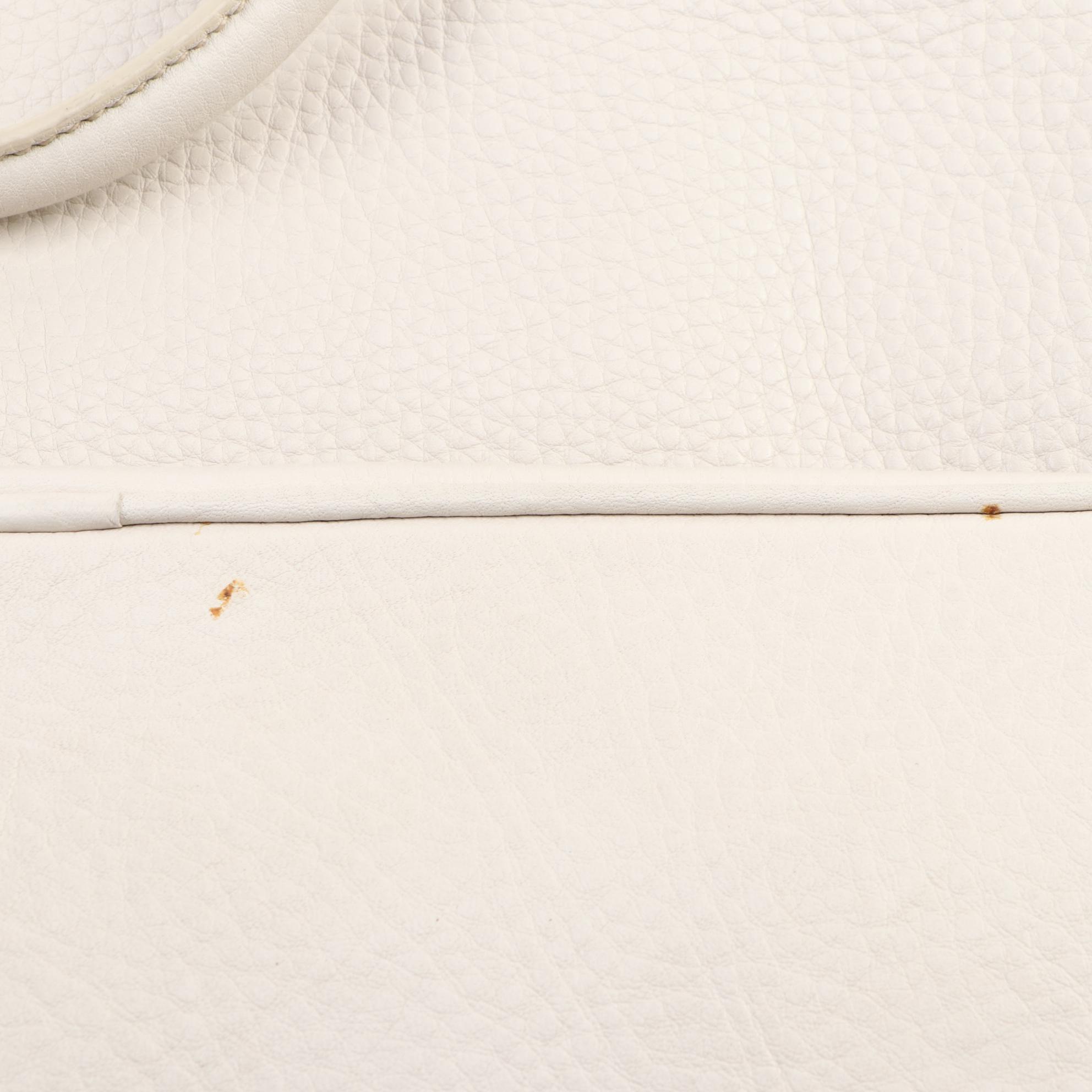 Prada Convertible Shopping Tote in Ivory Vitello Daino Leather