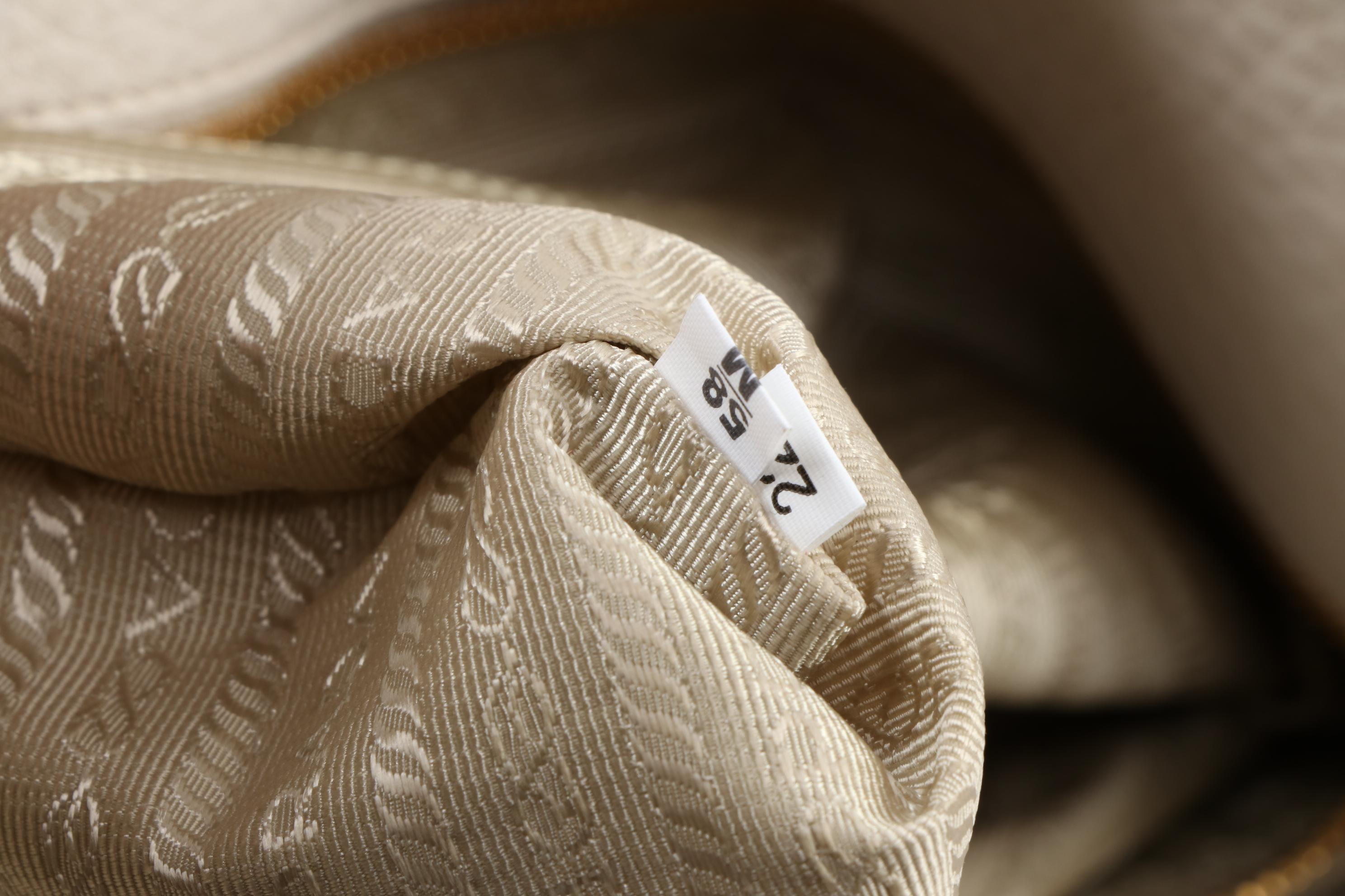 Prada Convertible Shopping Tote in Ivory Vitello Daino Leather