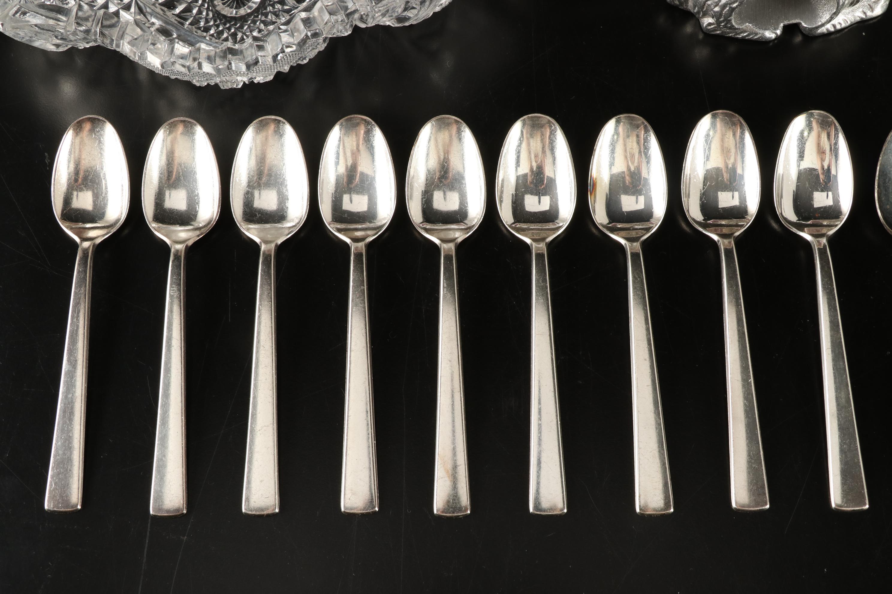 Galway Crystal Cream and Sugar, and Other Tableware, Mid to Late 20th Century