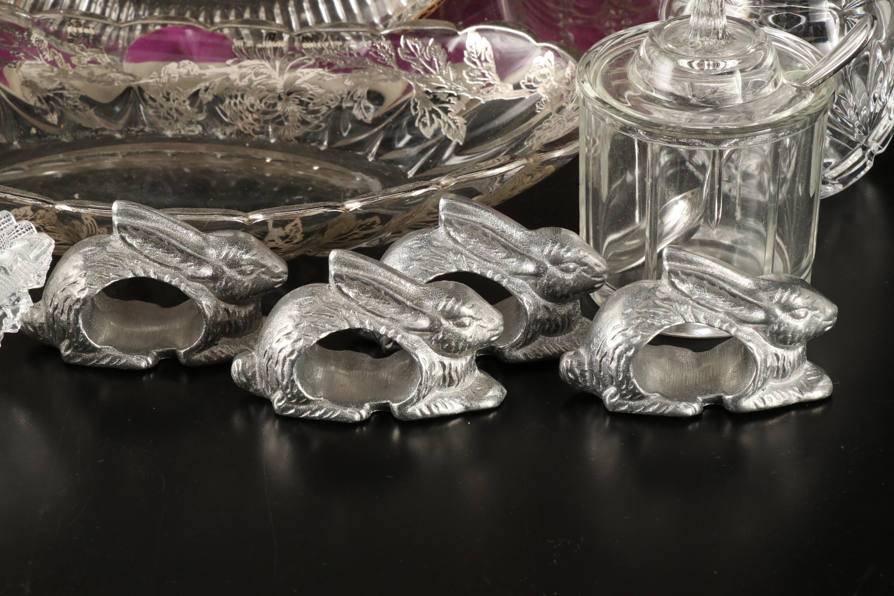 Galway Crystal Cream and Sugar, and Other Tableware, Mid to Late 20th Century