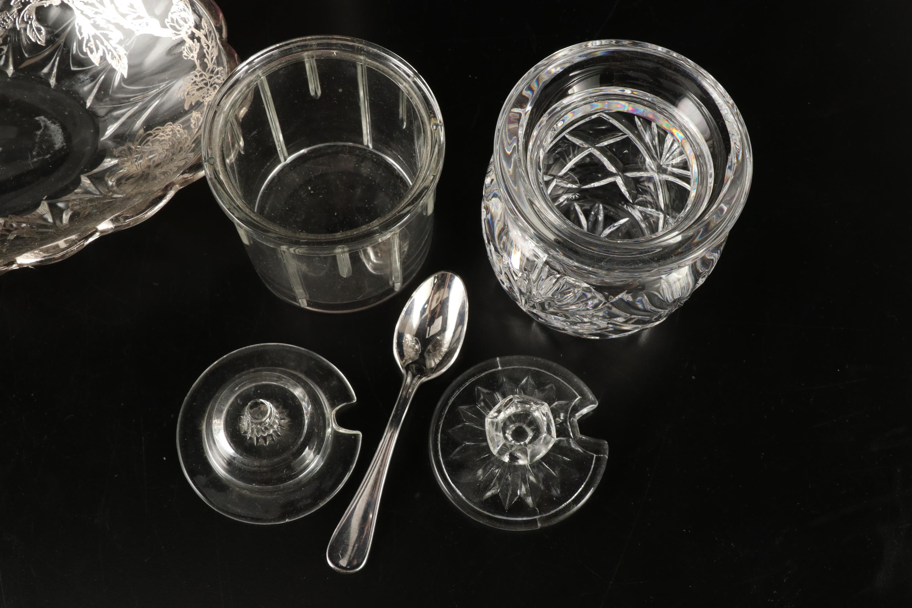 Galway Crystal Cream and Sugar, and Other Tableware, Mid to Late 20th Century