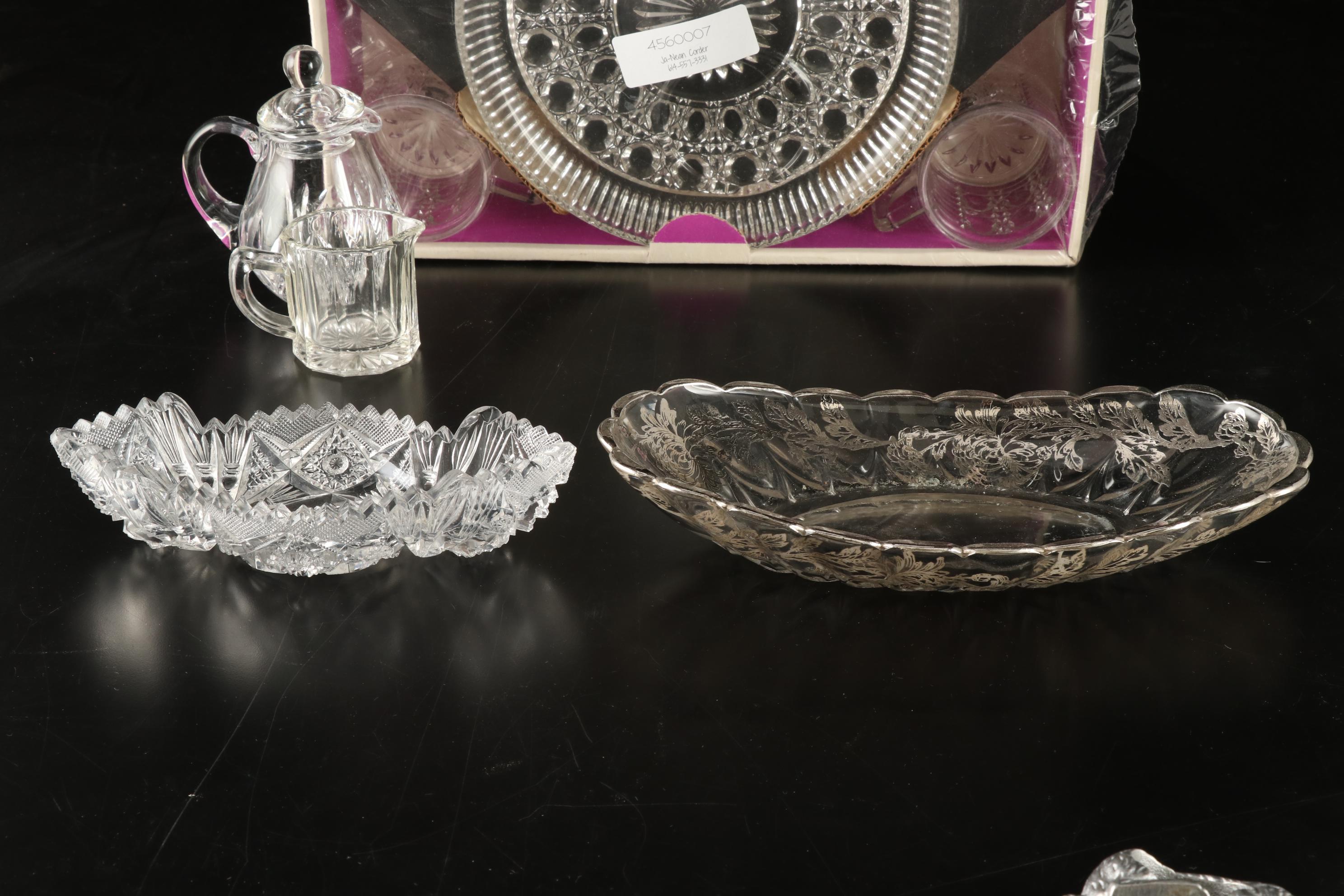 Galway Crystal Cream and Sugar, and Other Tableware, Mid to Late 20th Century
