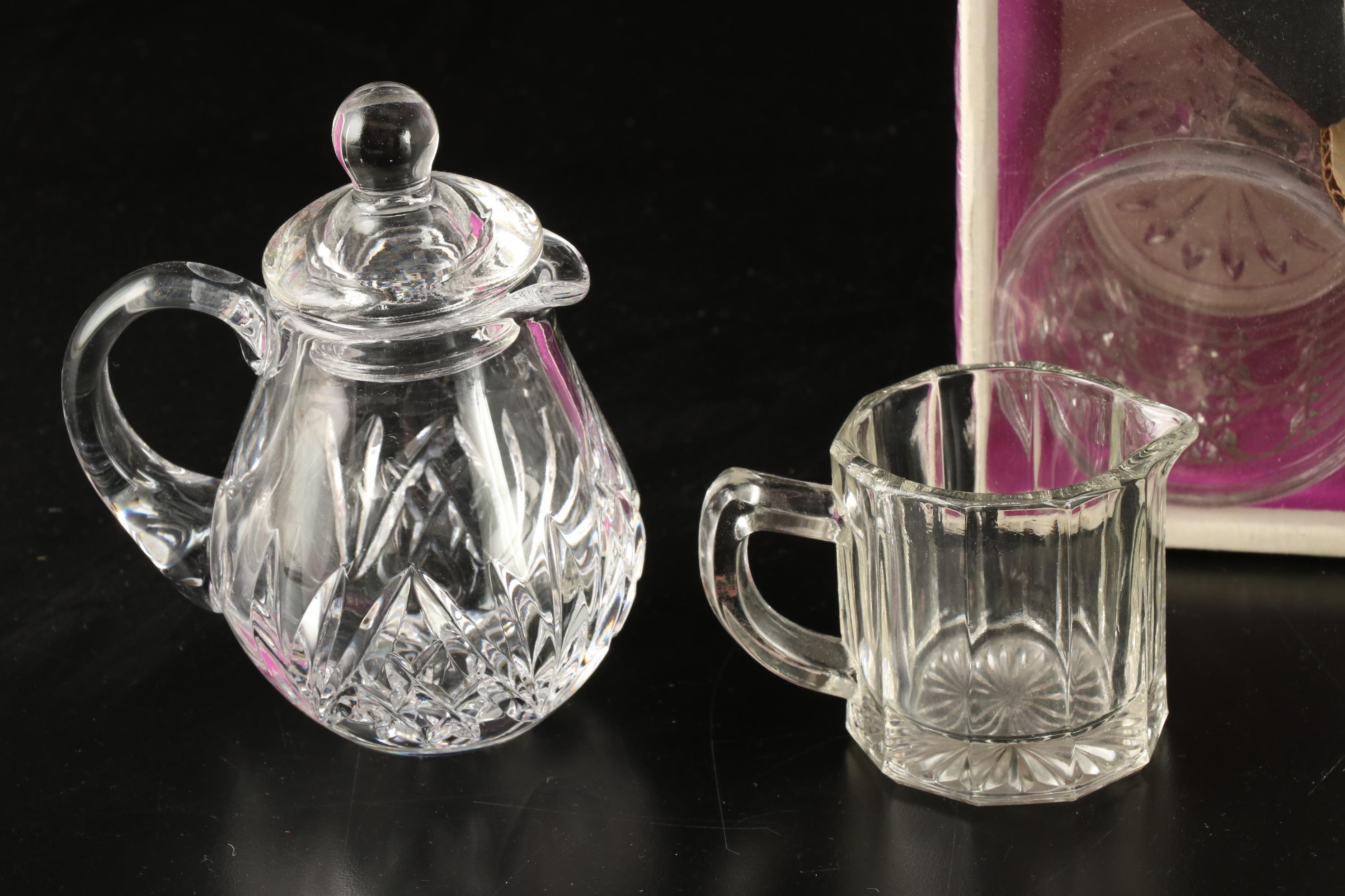 Galway Crystal Cream and Sugar, and Other Tableware, Mid to Late 20th Century