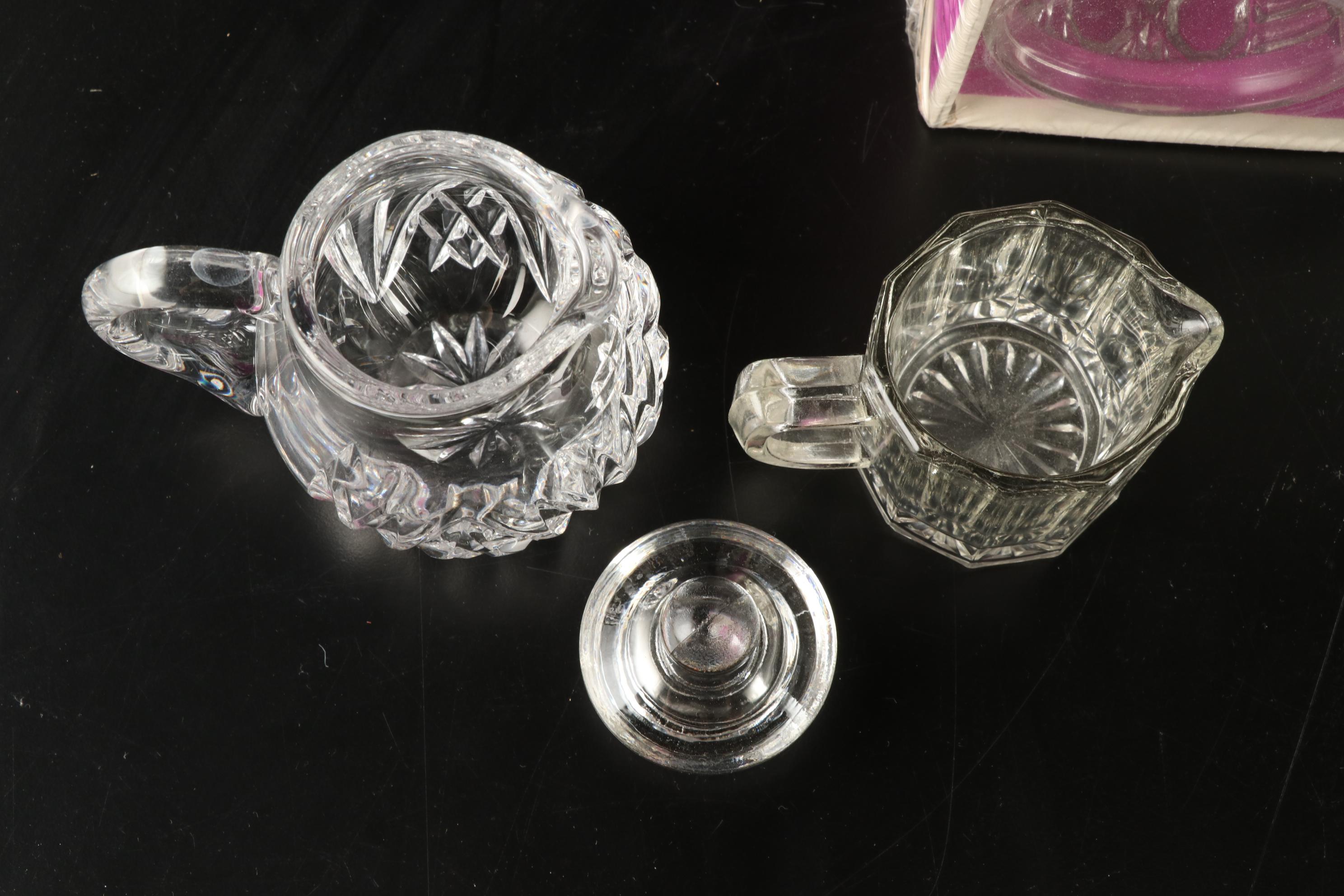 Galway Crystal Cream and Sugar, and Other Tableware, Mid to Late 20th Century