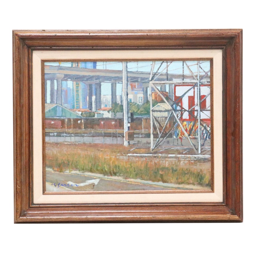 Kevin Yuen Oil Painting "Logan Heights Harbor," 2020