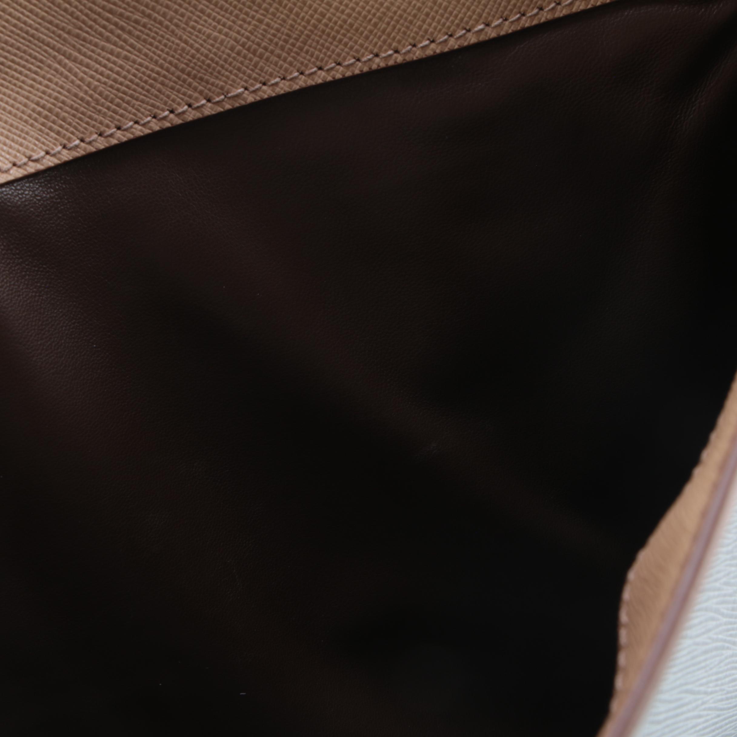 Prada Portfolio Clutch in Studded Bicolor Saffiano Leather