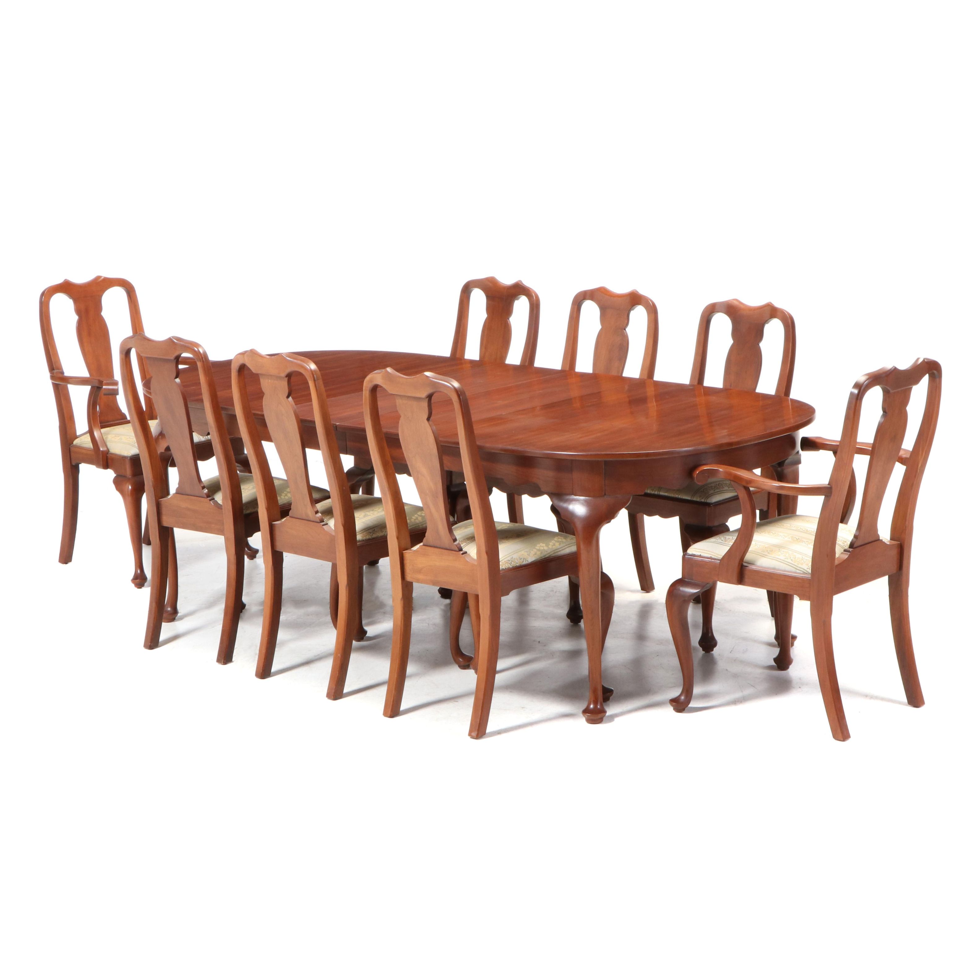 Henkel-Harris "Virginia Galleries" Queen Anne Style Black Cherry Dining Set