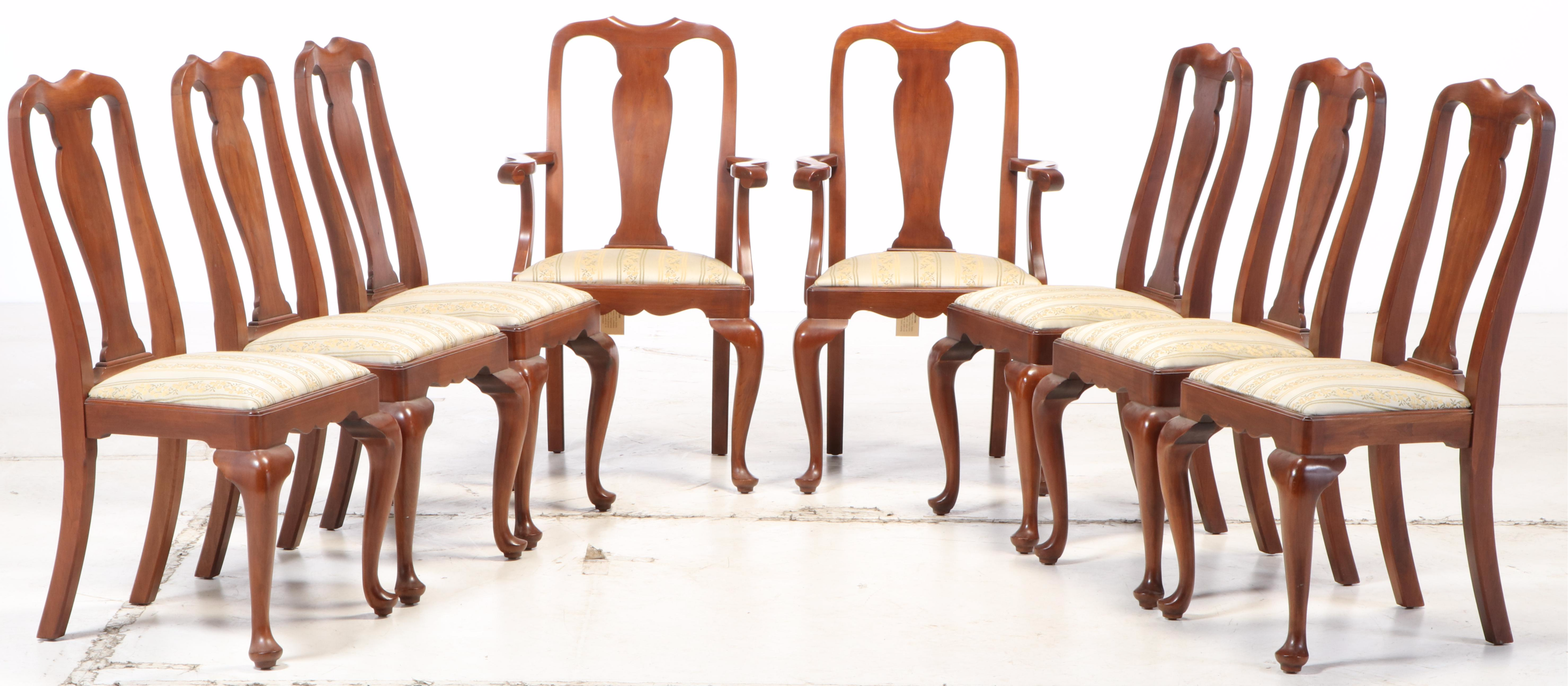 Henkel-Harris "Virginia Galleries" Queen Anne Style Black Cherry Dining Set