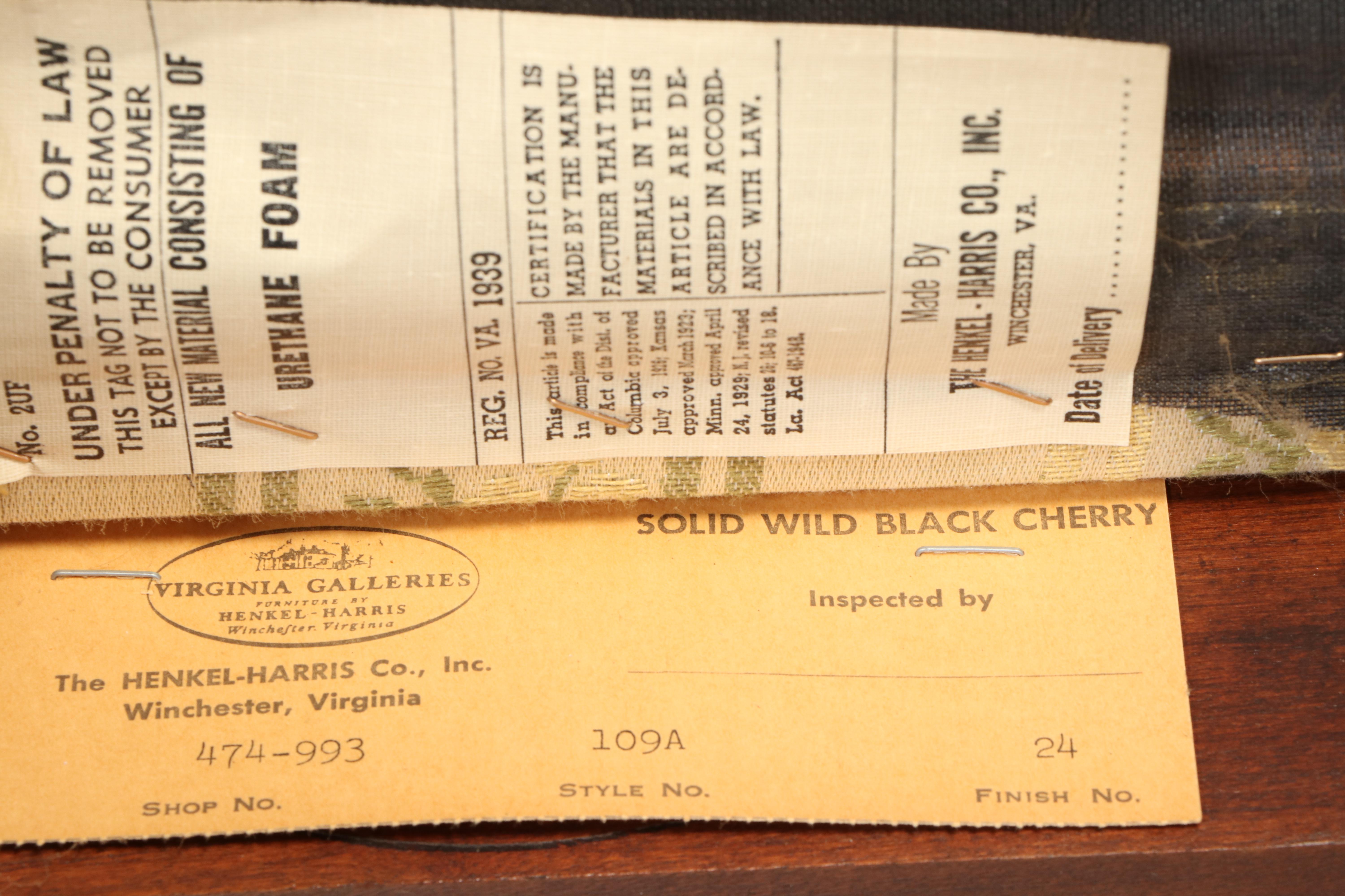 Henkel-Harris "Virginia Galleries" Queen Anne Style Black Cherry Dining Set