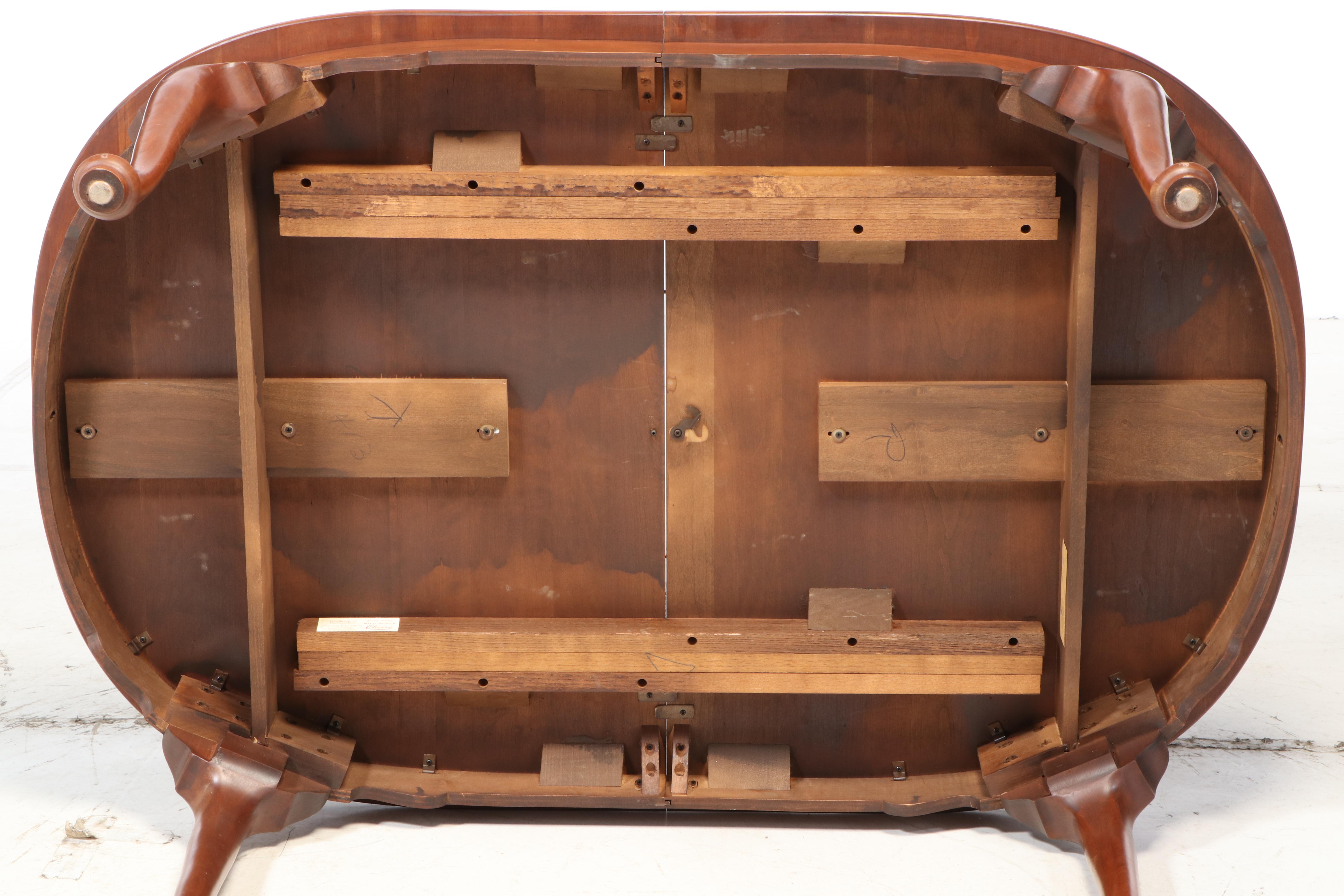 Henkel-Harris "Virginia Galleries" Queen Anne Style Black Cherry Dining Set