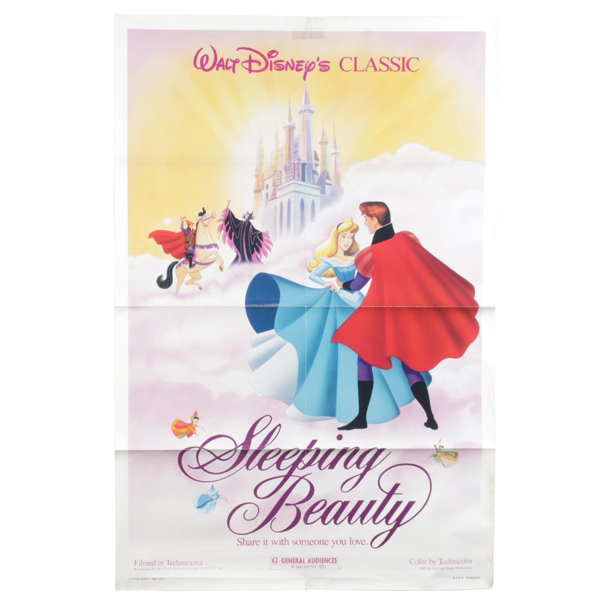 Disney's "Sleeping Beauty" Rerelease One Sheet Movie Poster