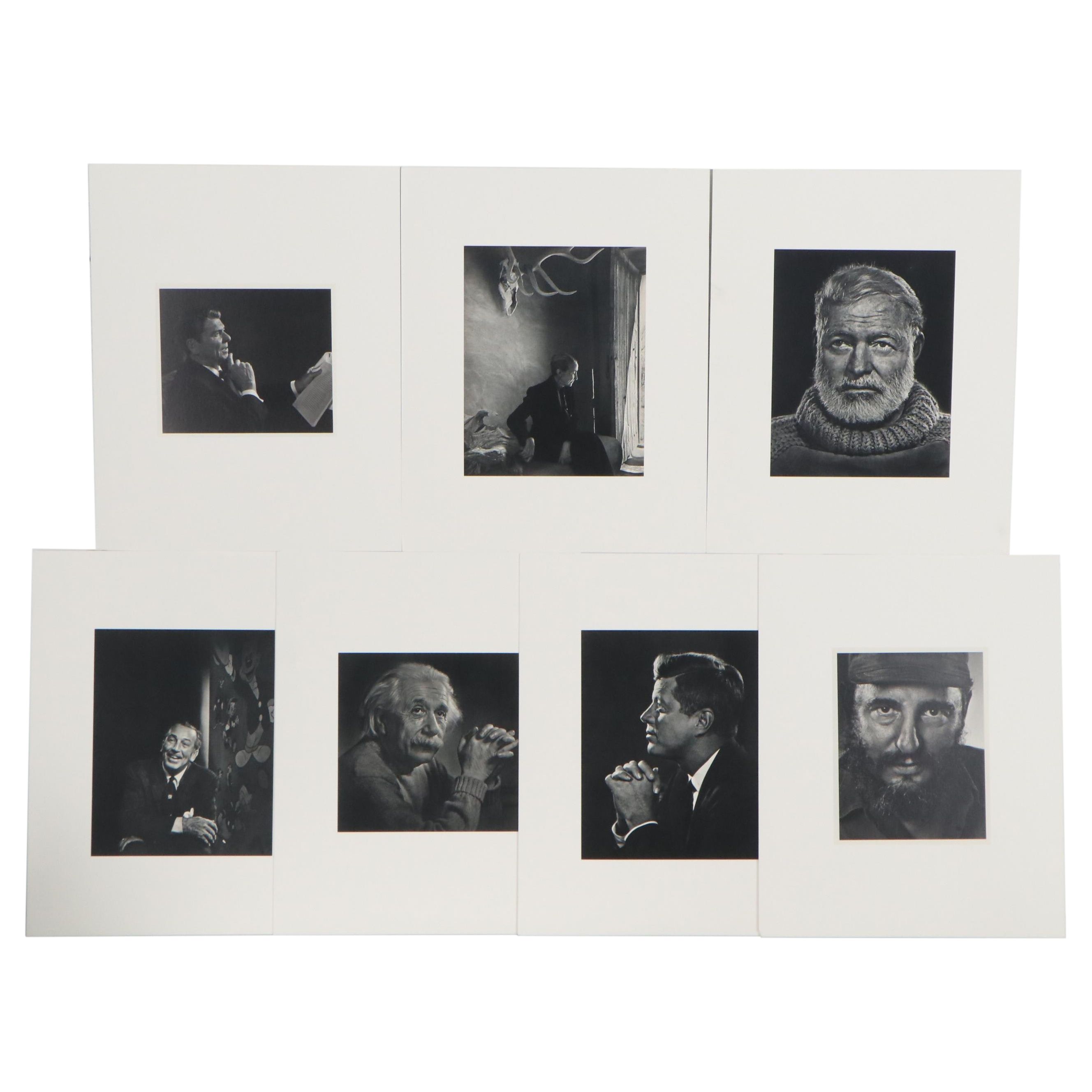 Rotogravures after Yousuf Karsh of Albert Einstein, Walt Disney, and More